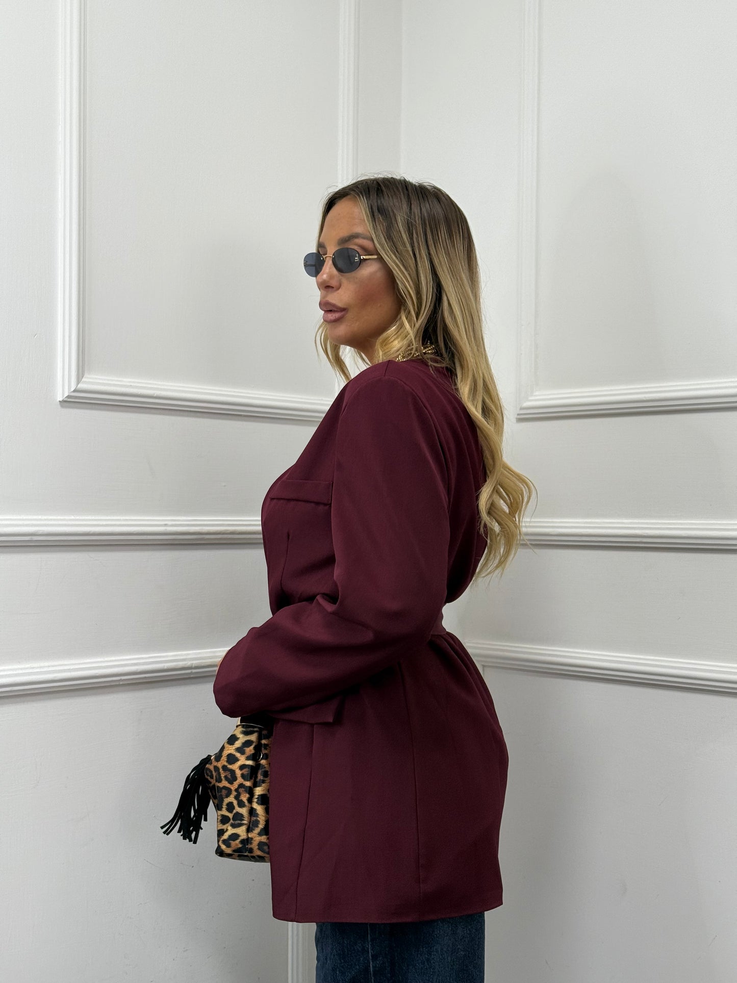 Blazer con fusciacca e spalline Isabel bordeaux 2846