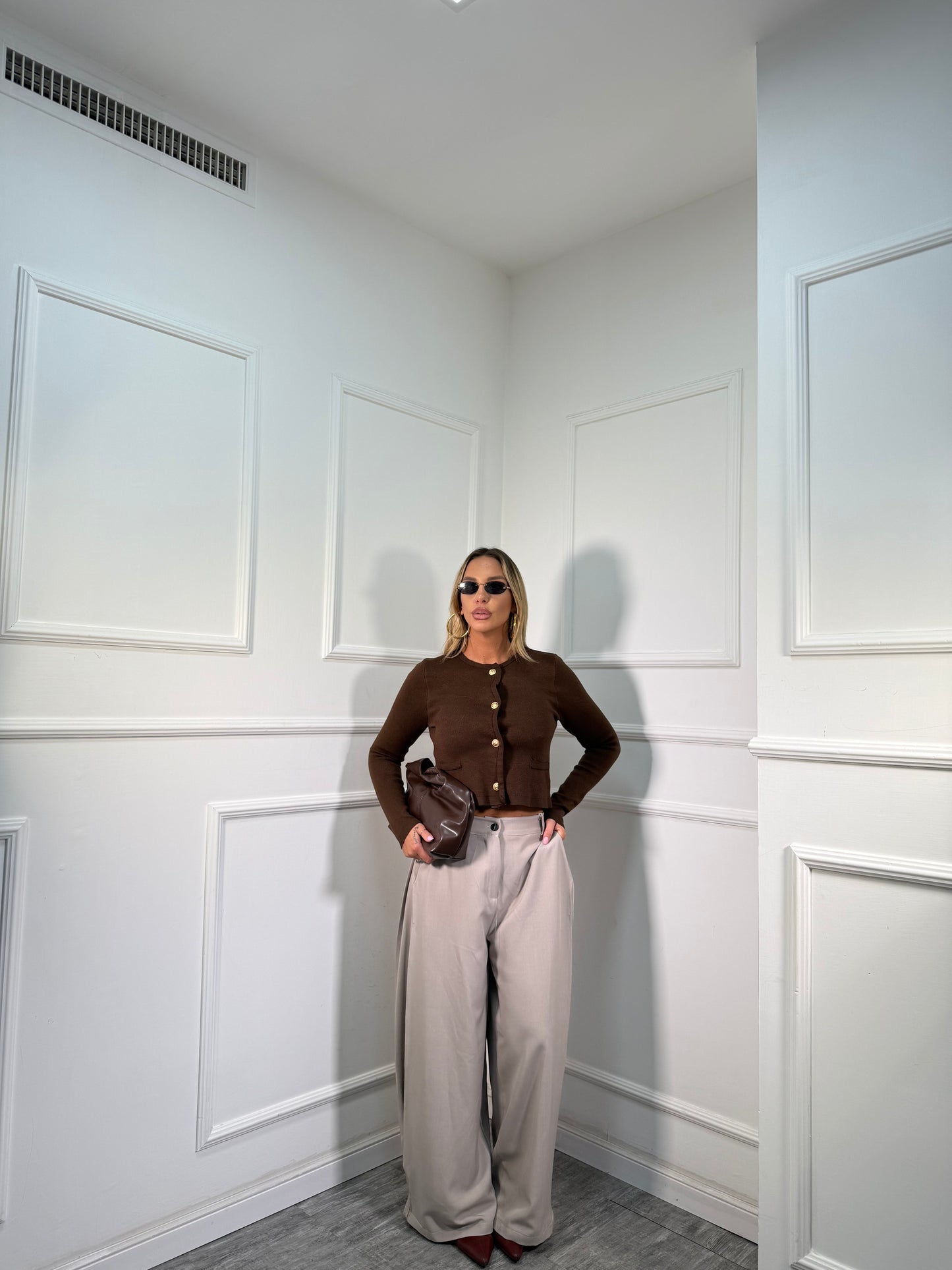 Pantaloni palazzo balloon Notting Hill sabbia m13356