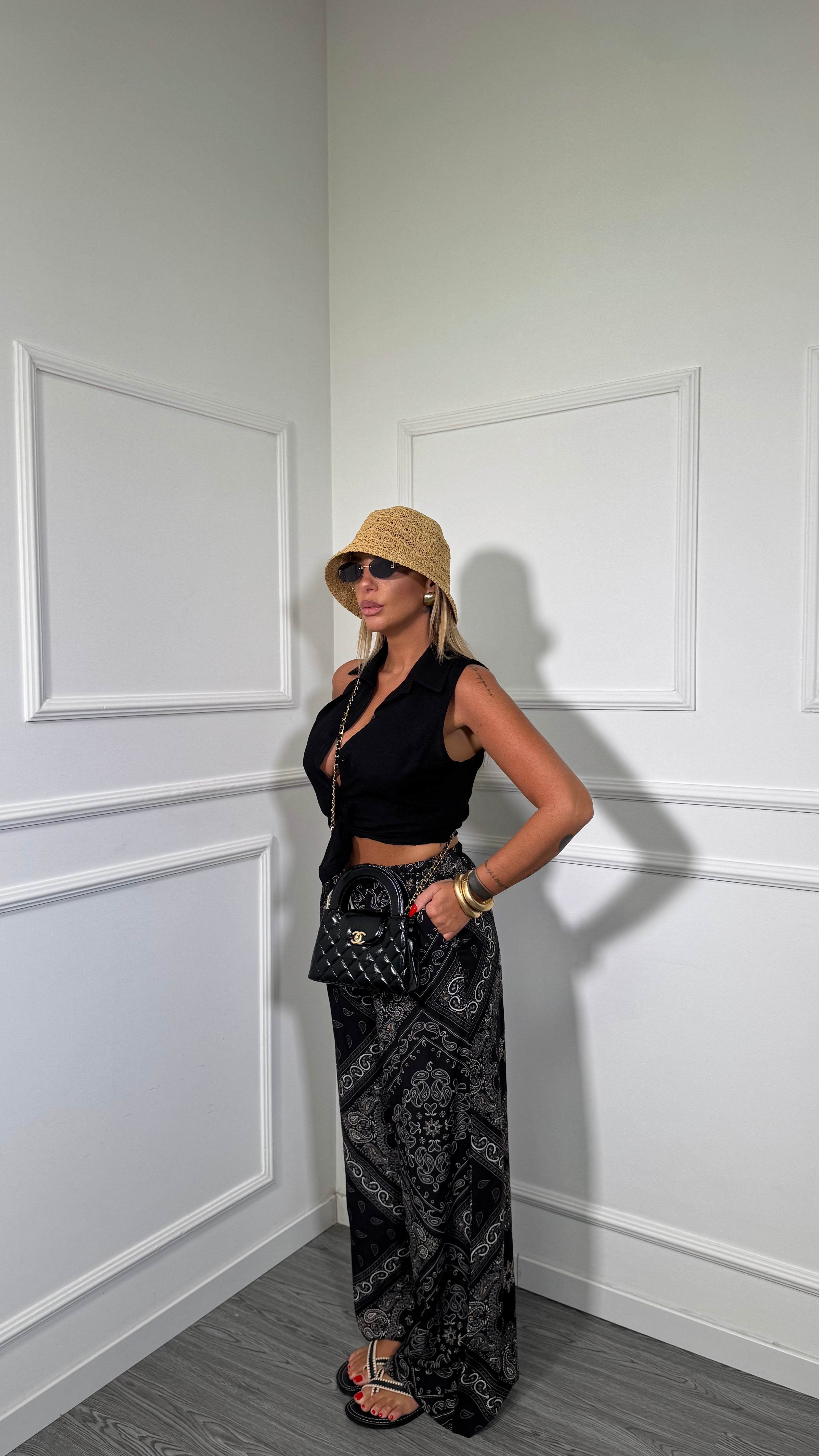 Pantaloni fantasia bandana Hermana nero 710388