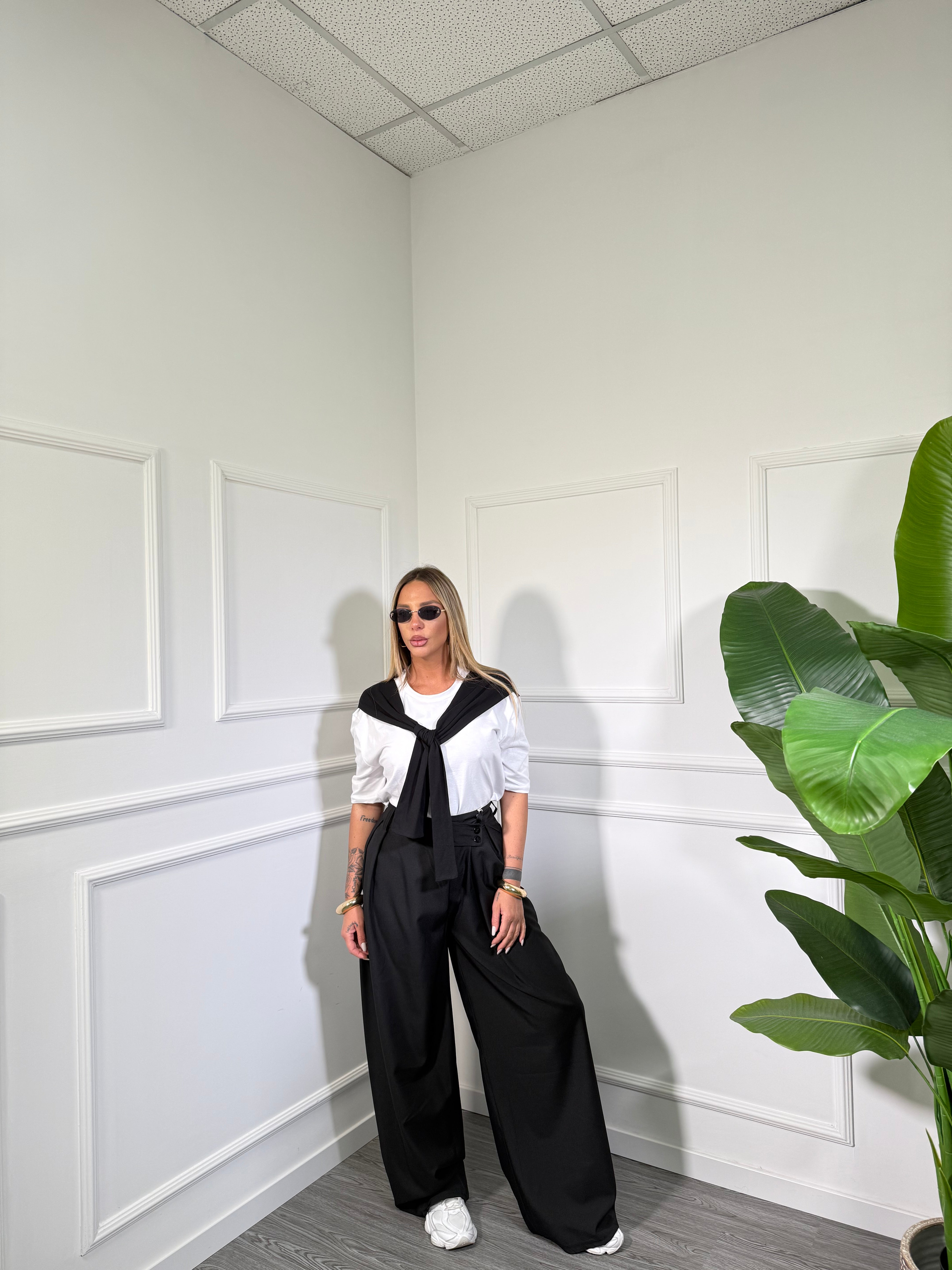 Pantaloni palazzo Dinner nero nf9245