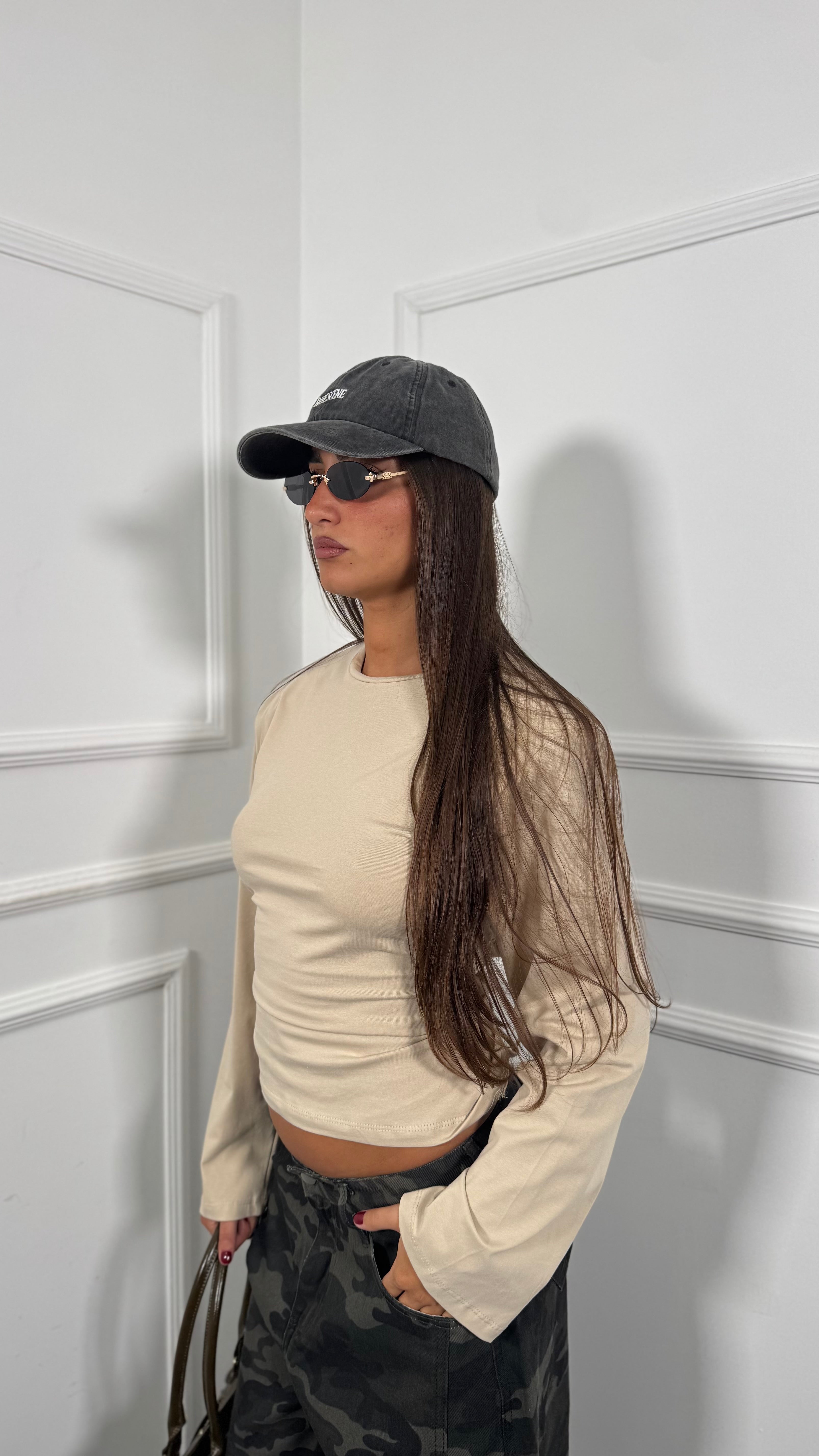Shirt manica a campana con spalline by justwest nude jw1987