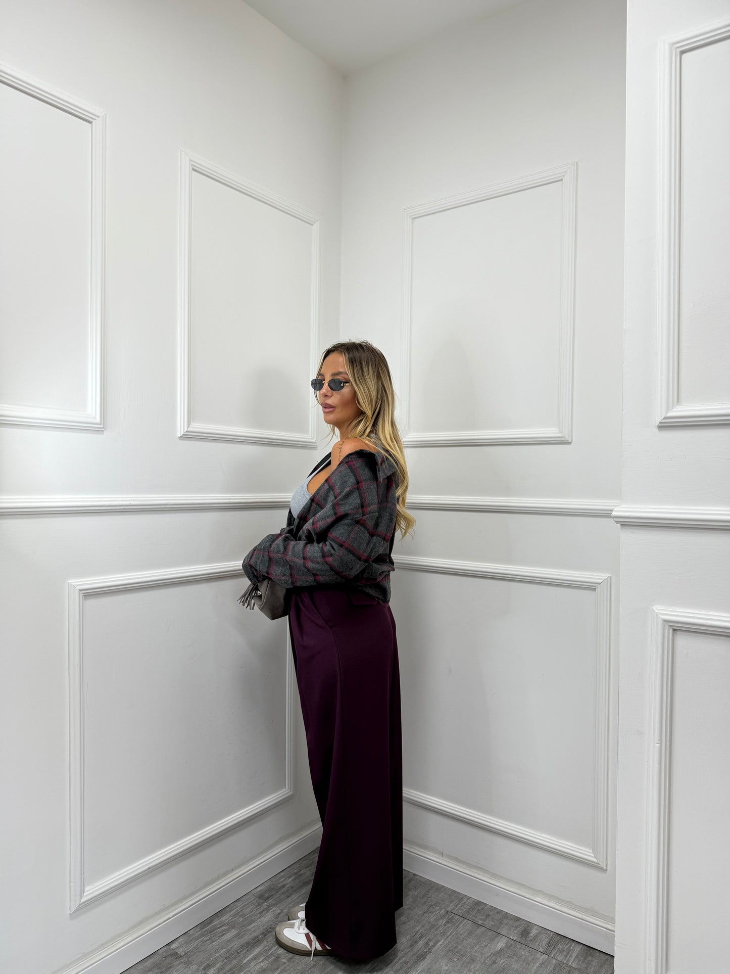 Pantaloni palazzo Back to Office prugna 6271