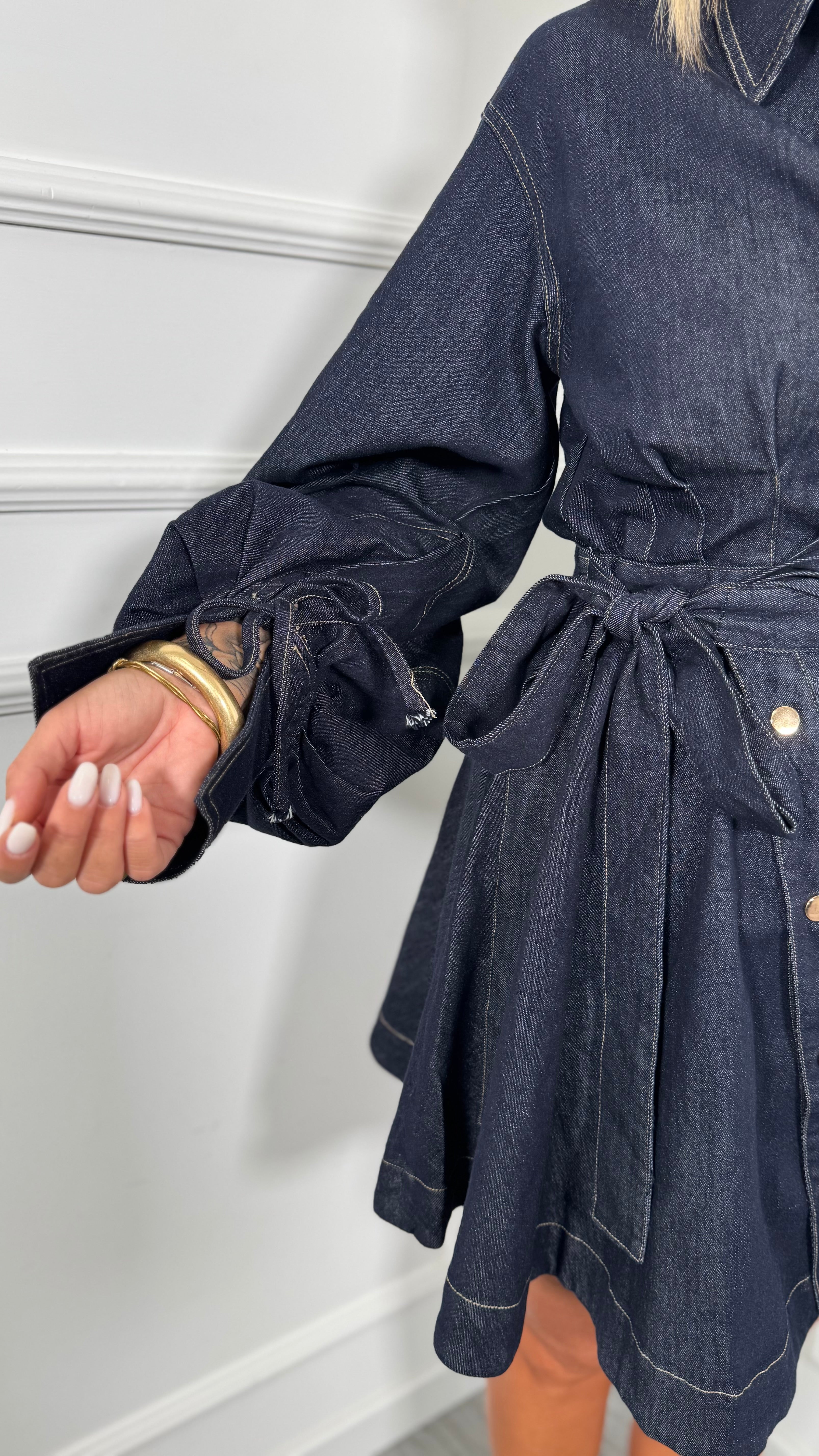 Abito in Denim con chiusura asimmetrica lavaggio zero Another yx594