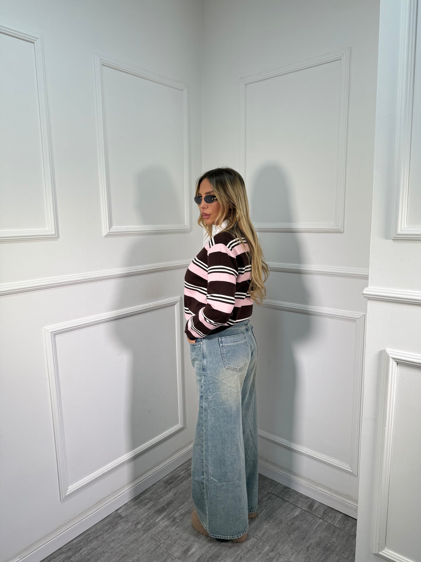 Jeans wide leg carpenter lavaggio chiaro yd8816