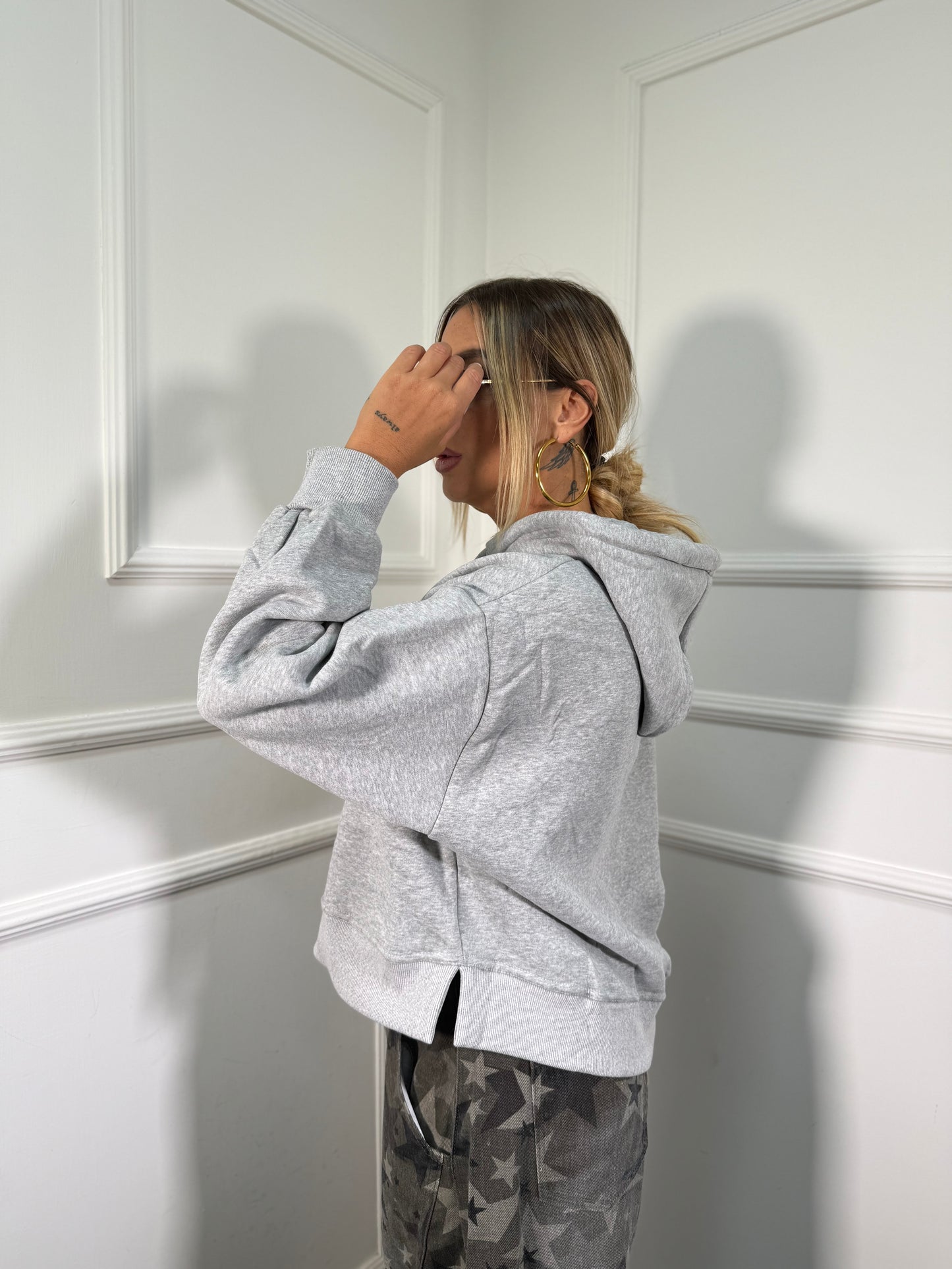 Felpa strutturata Starbucks grigia K-3703