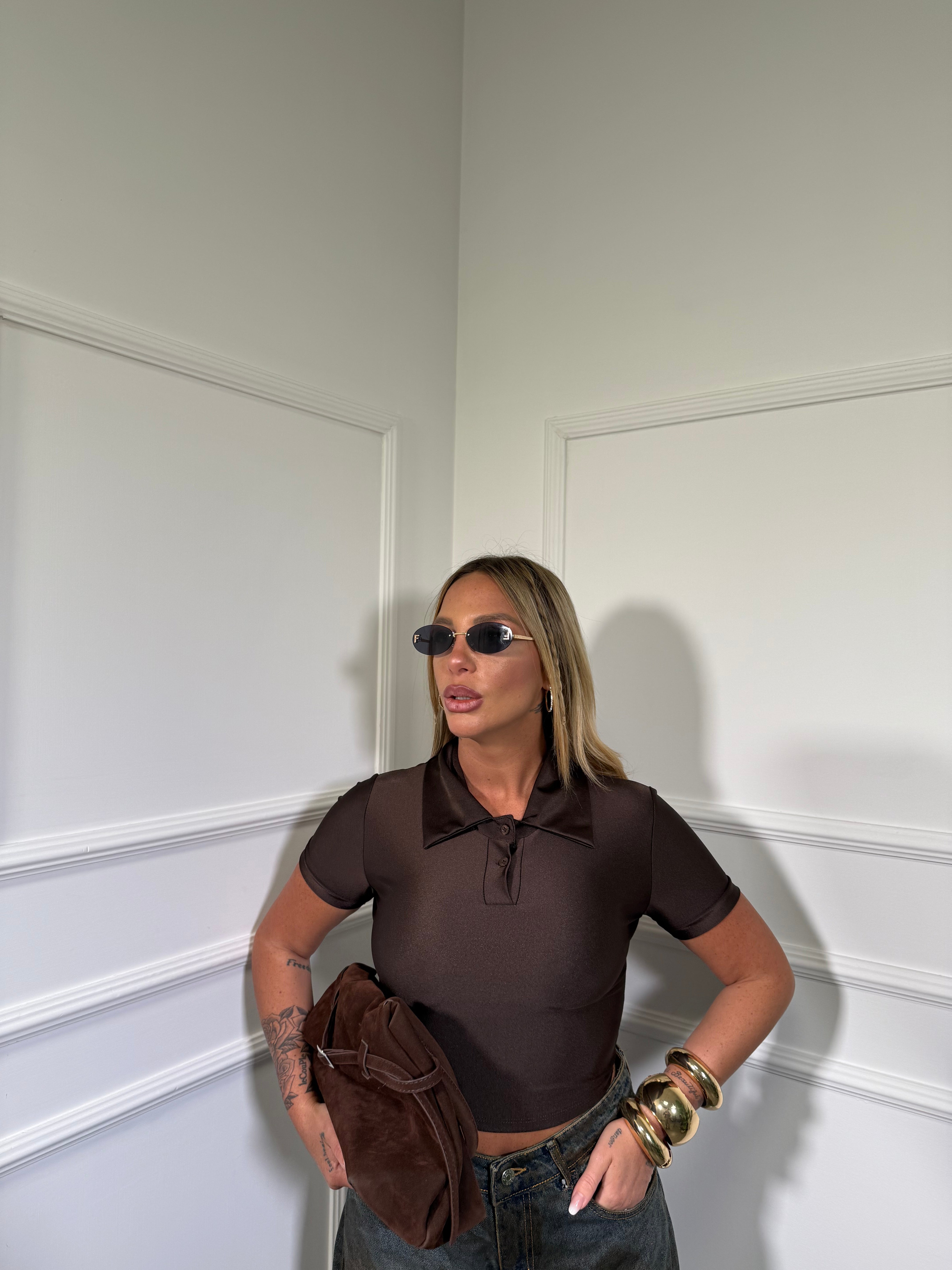 Polo in lycra crop Benny (vari colori) 0808