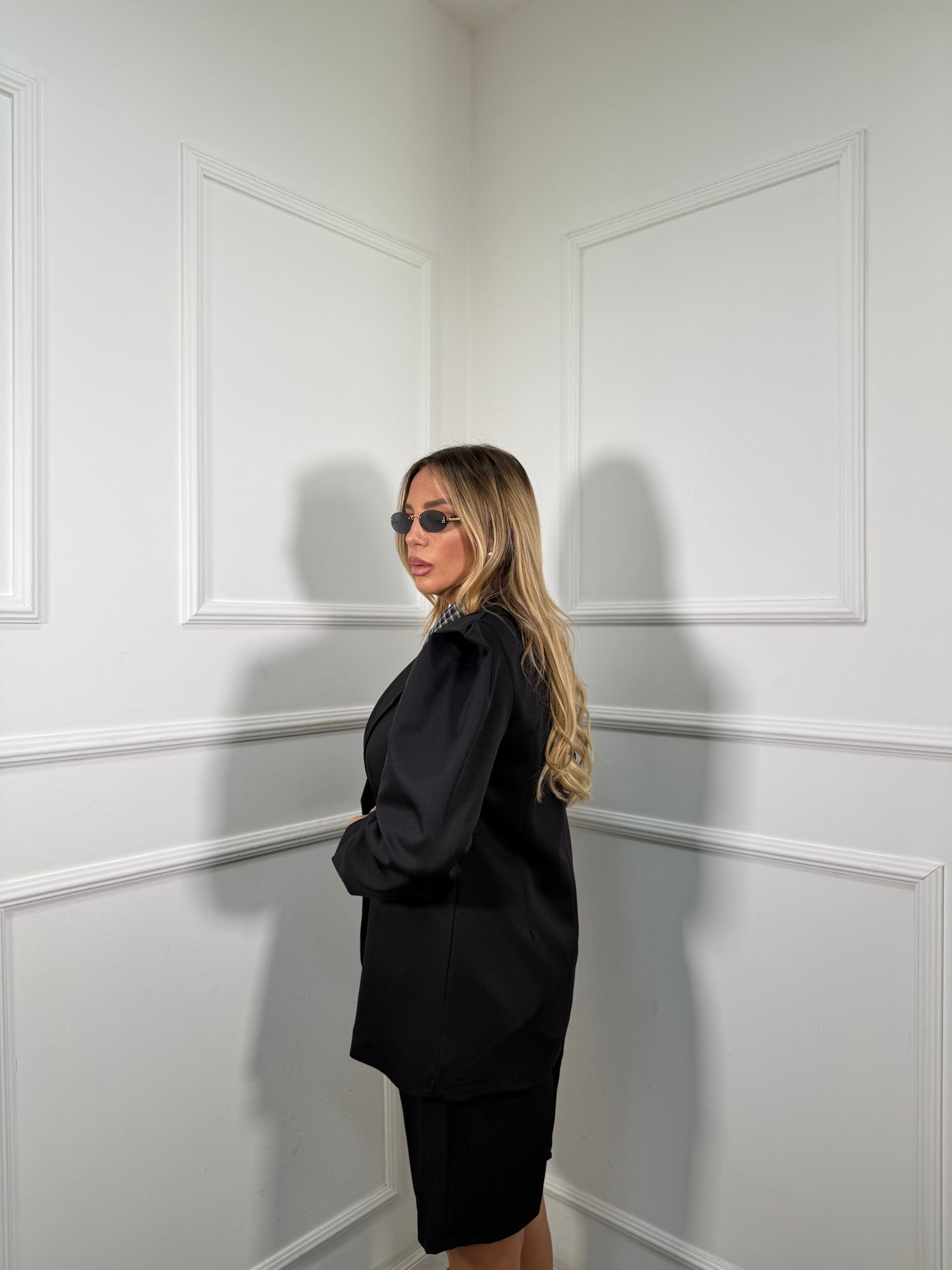 Blazer con spalline Margaret nero 22321