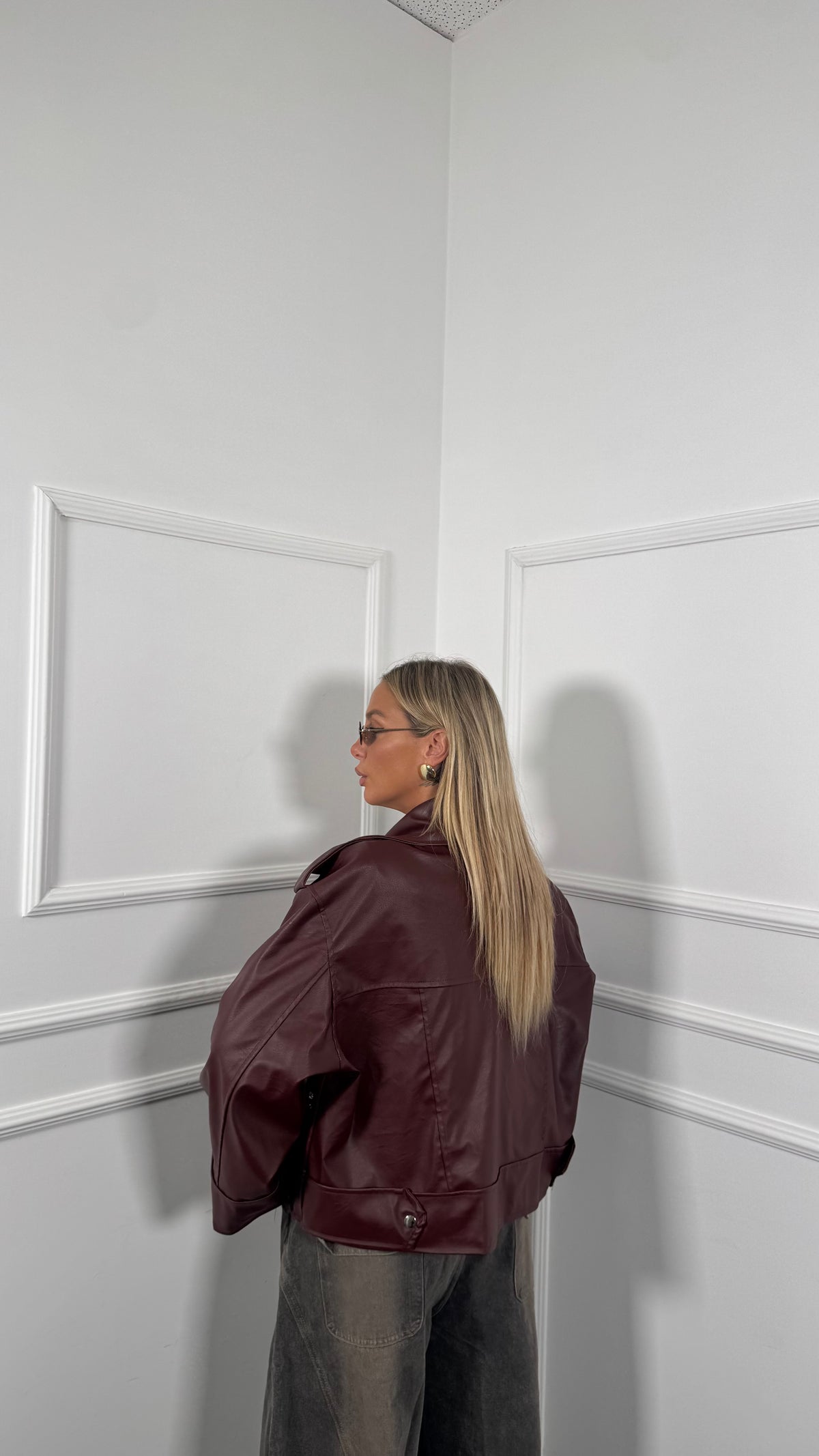 Chiodo oversize manica ampia Beverly hills bordeaux 98491