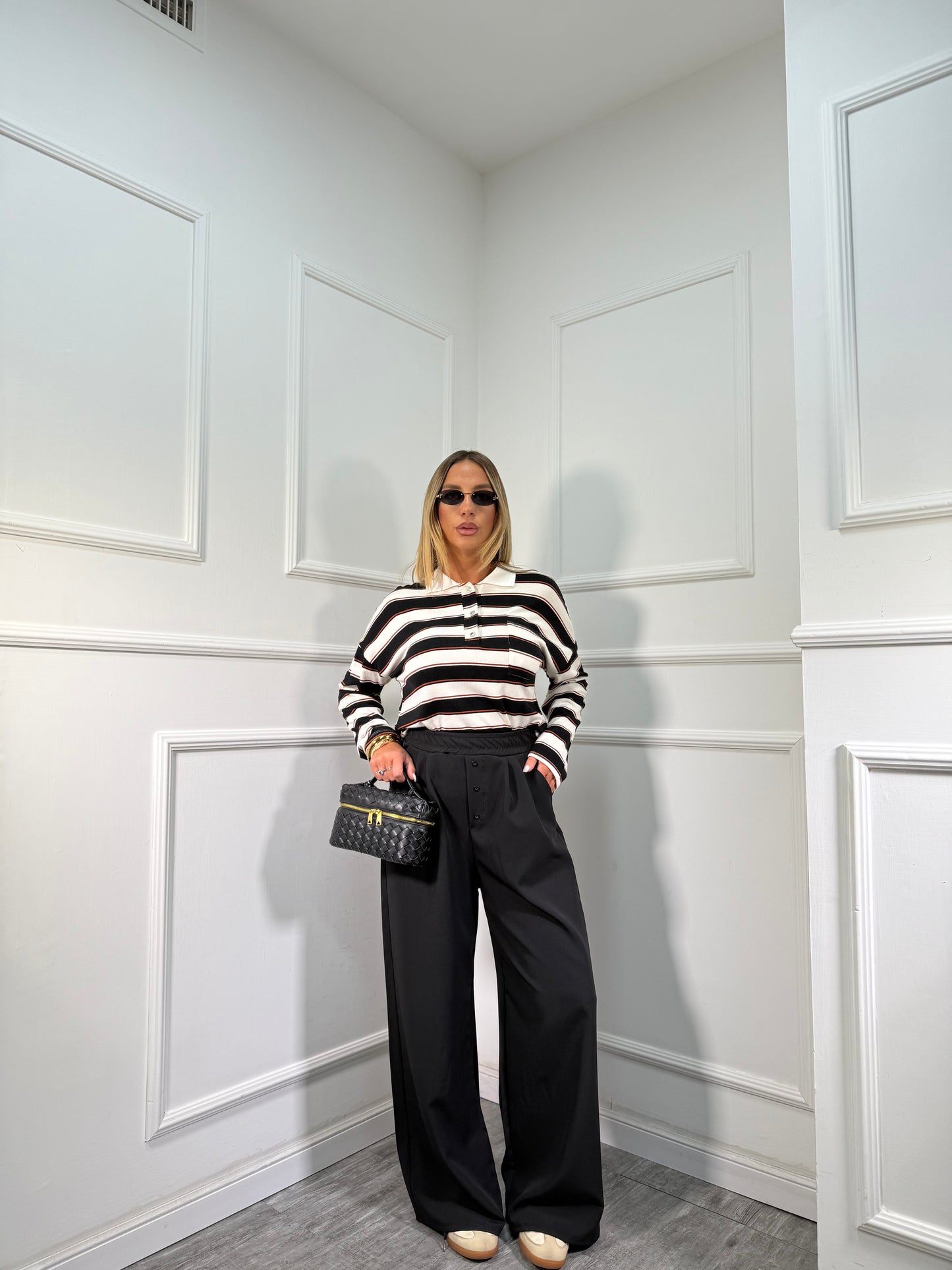 Pantaloni palazzo Holiday nero 21807