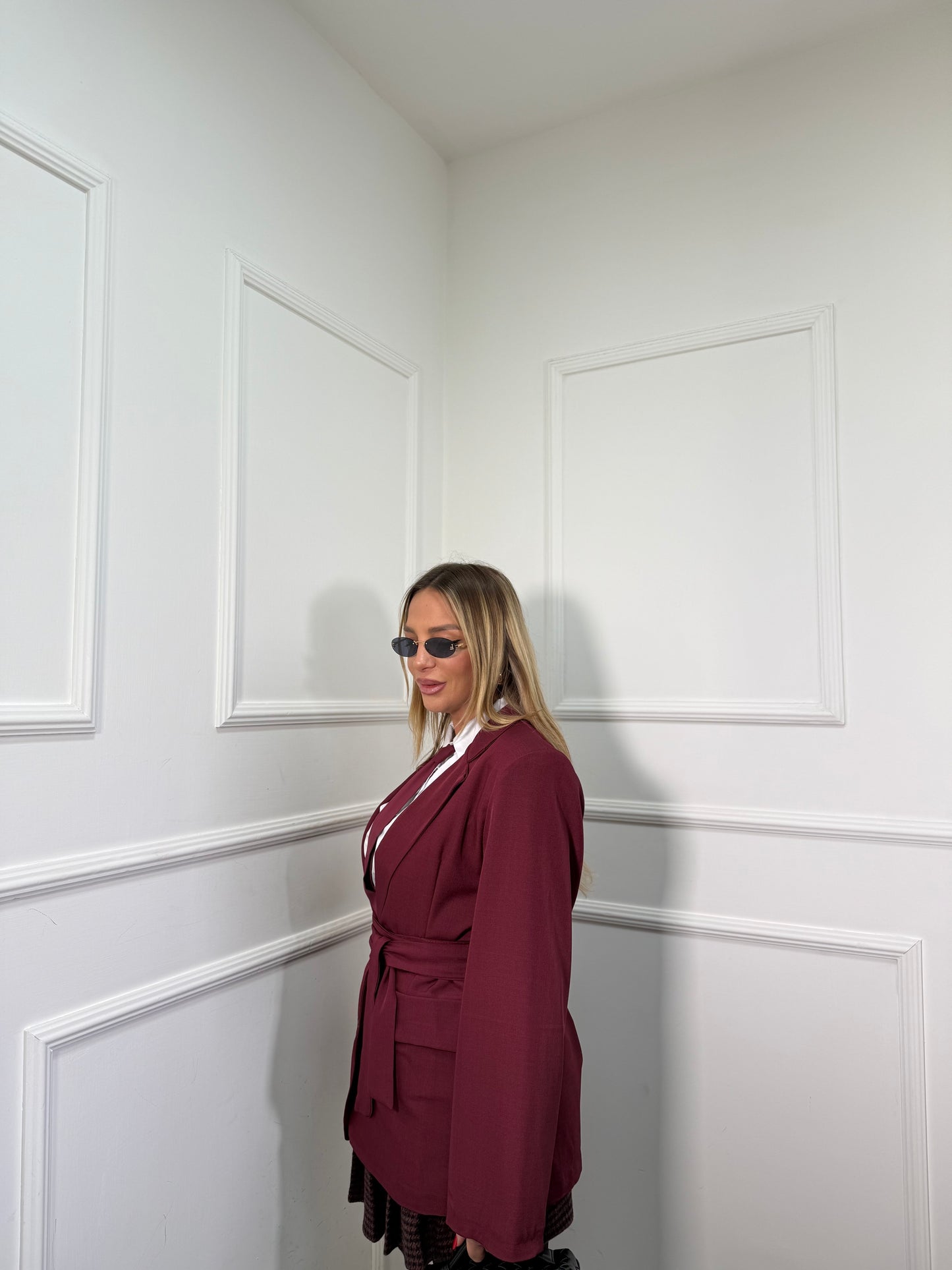 Blazer con fusciacca Giuly bordeaux 3871