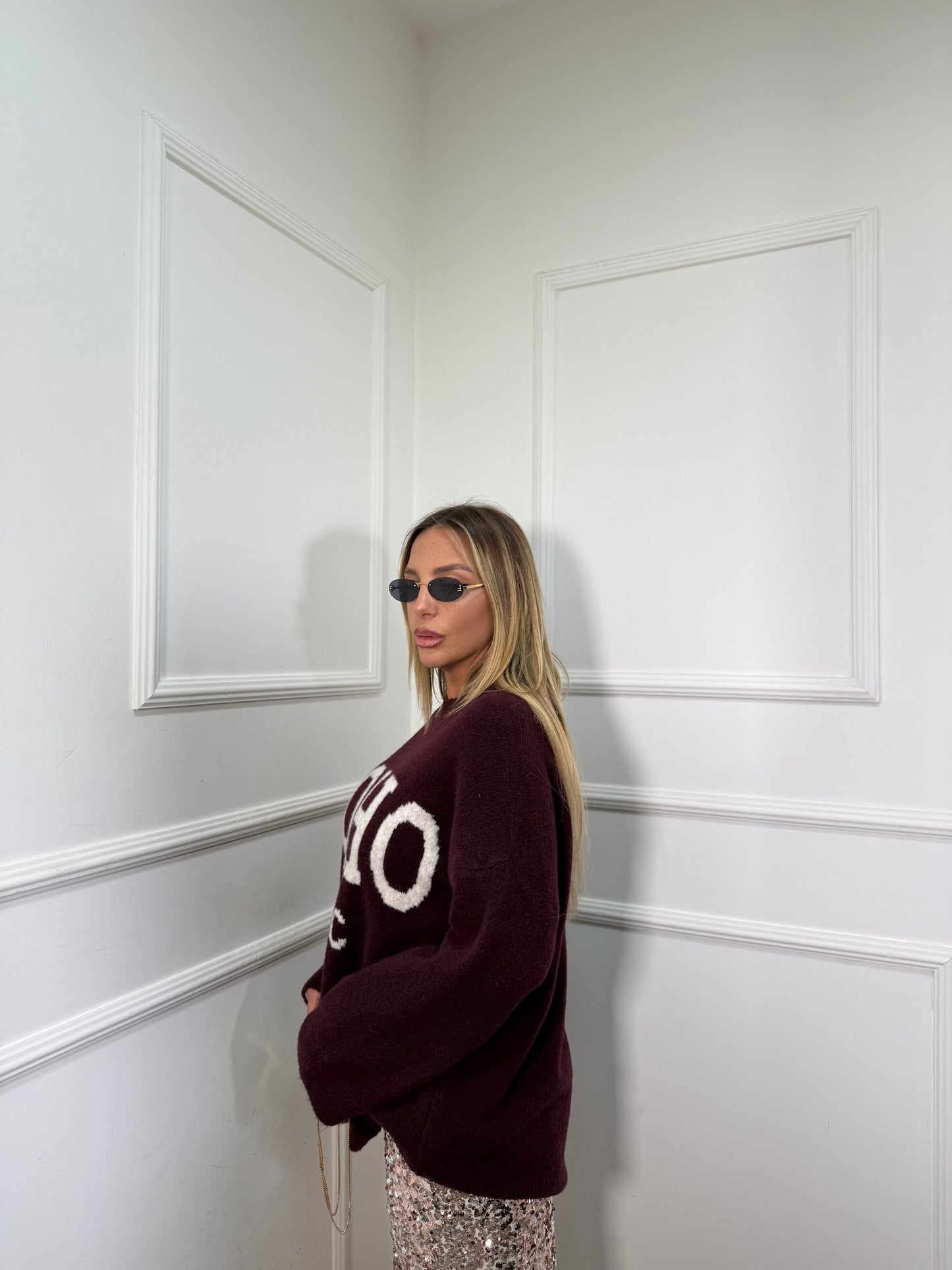 Maxi pullover Soho vinaccia 30028