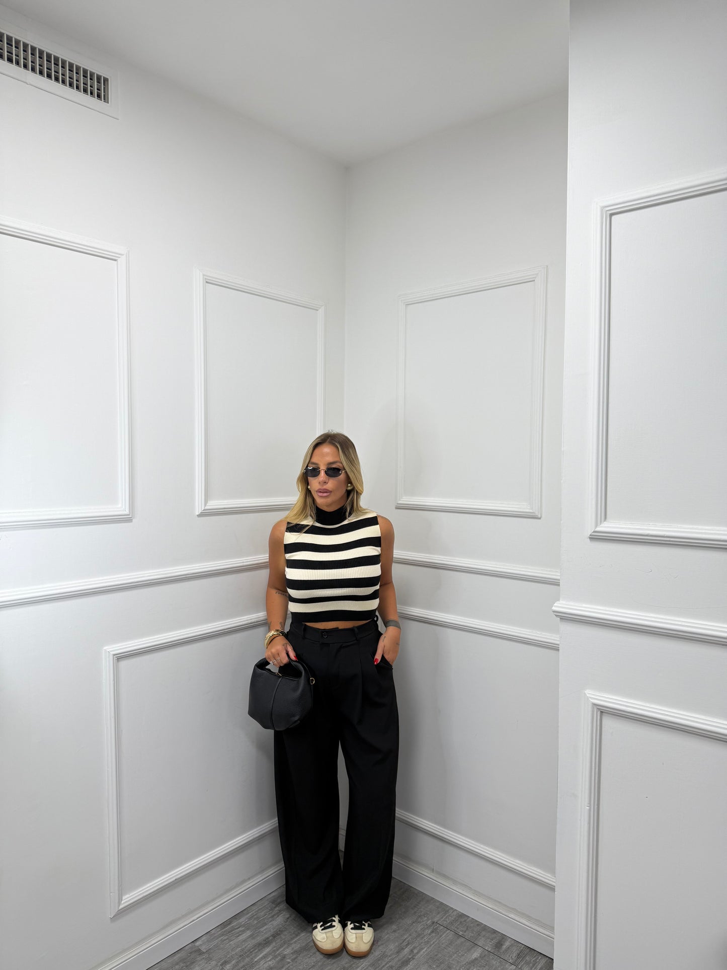 Pantaloni palazzo Back to Office nero 6271