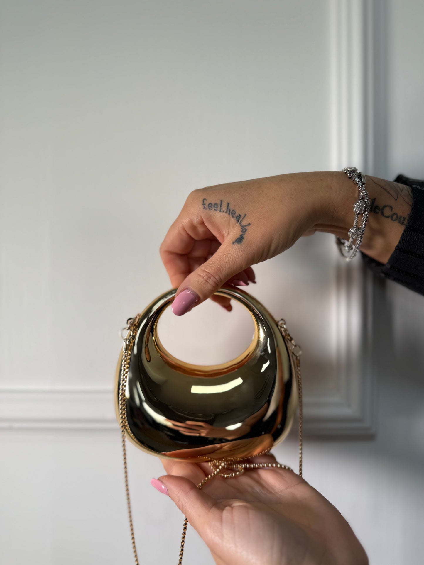 Micro bag a specchio oro