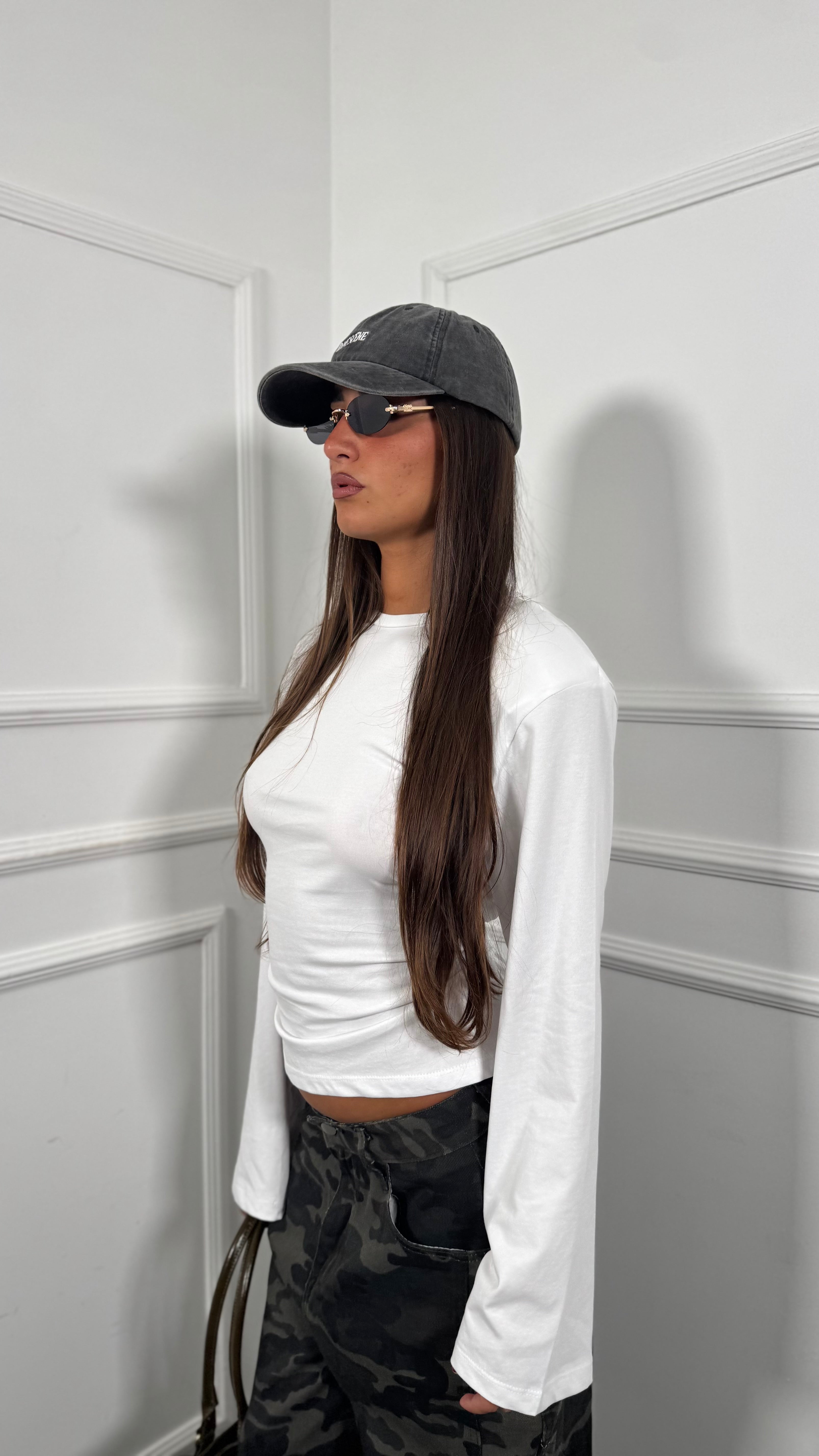Shirt manica a campana con spalline by justwest bianca jw1987