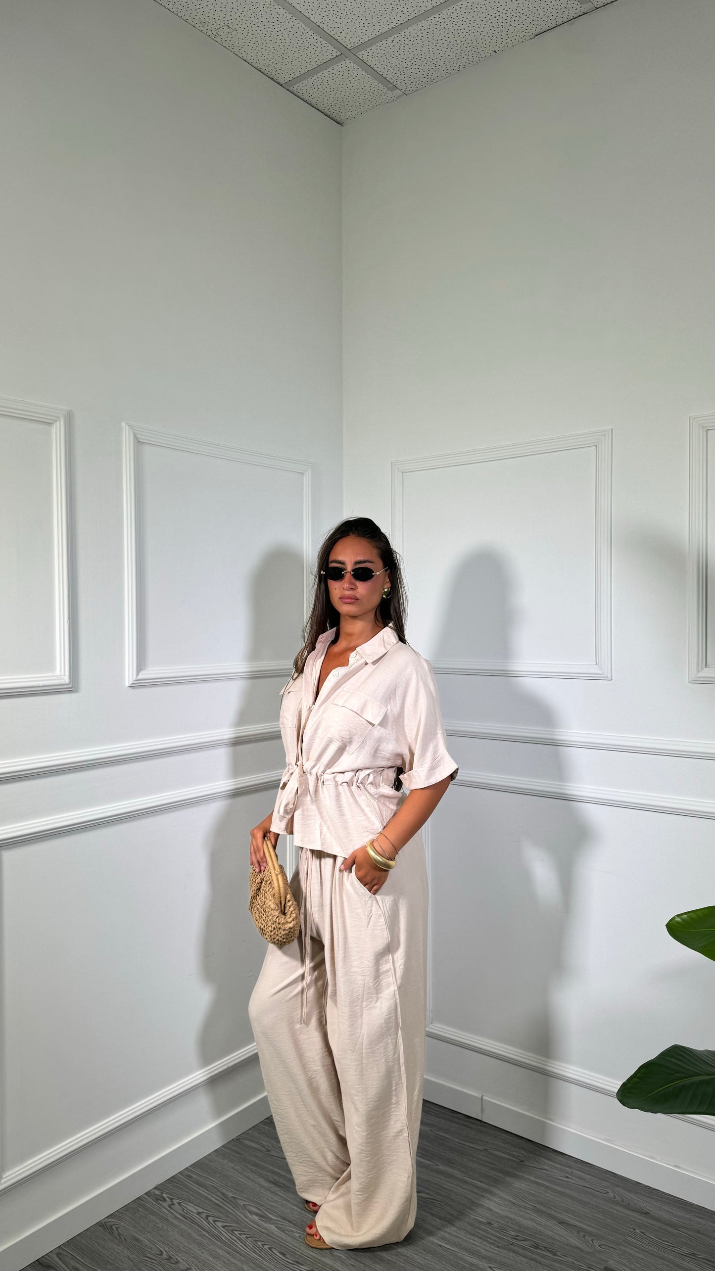 Coordinato in viscosa Kalimera beige Fe297