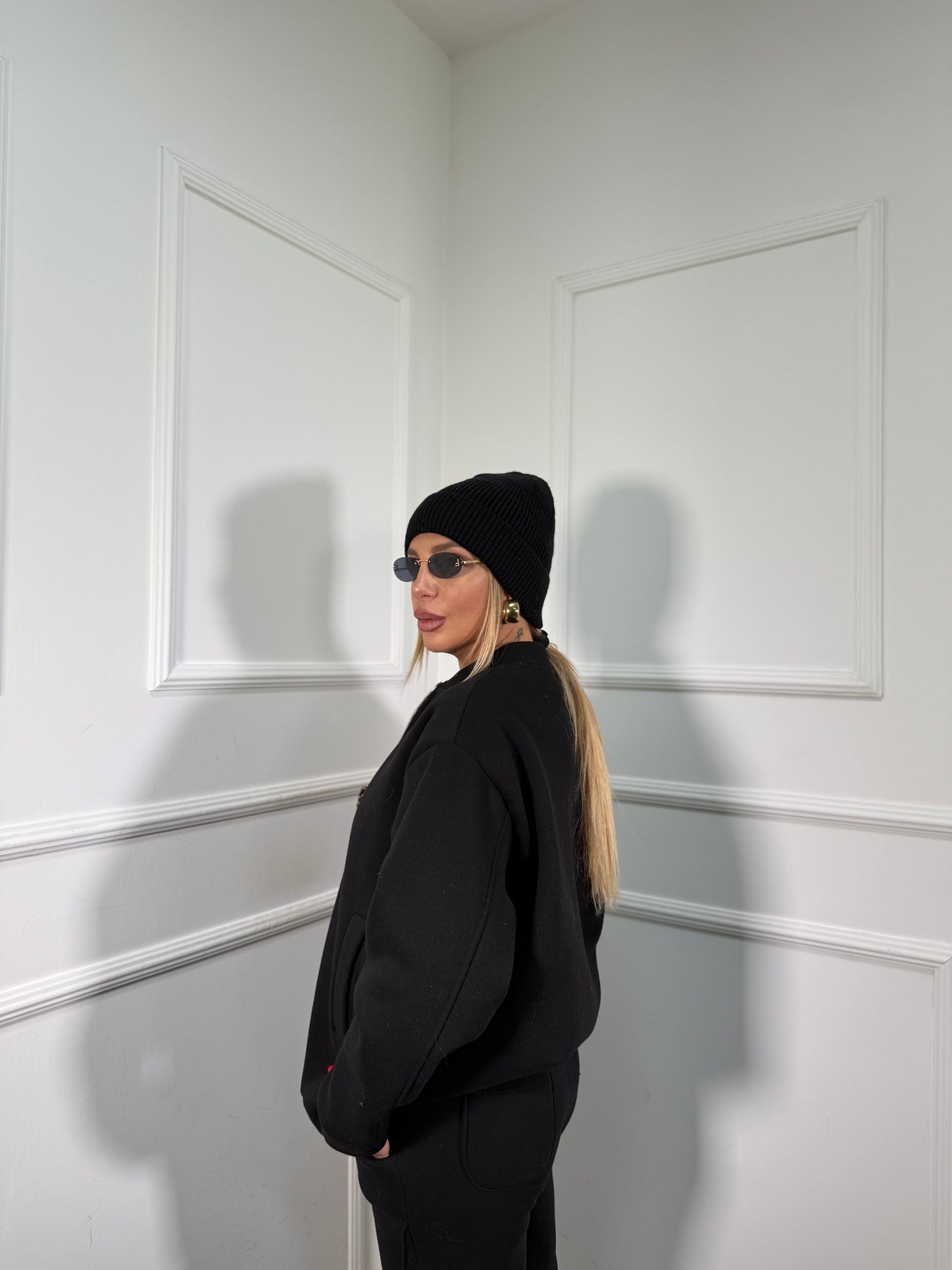 Coordinato tuta in pile Stoccolma nero 22663