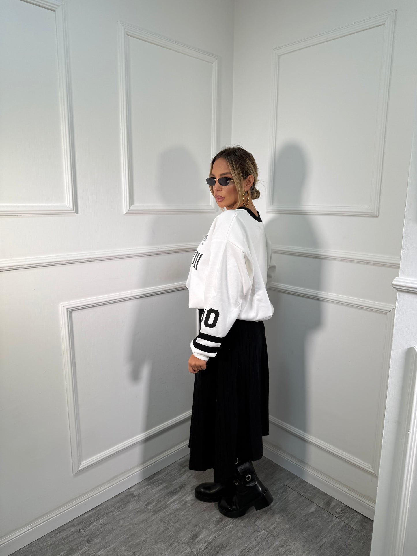 Felpa oversize Vibrant Breat bianca yt30084