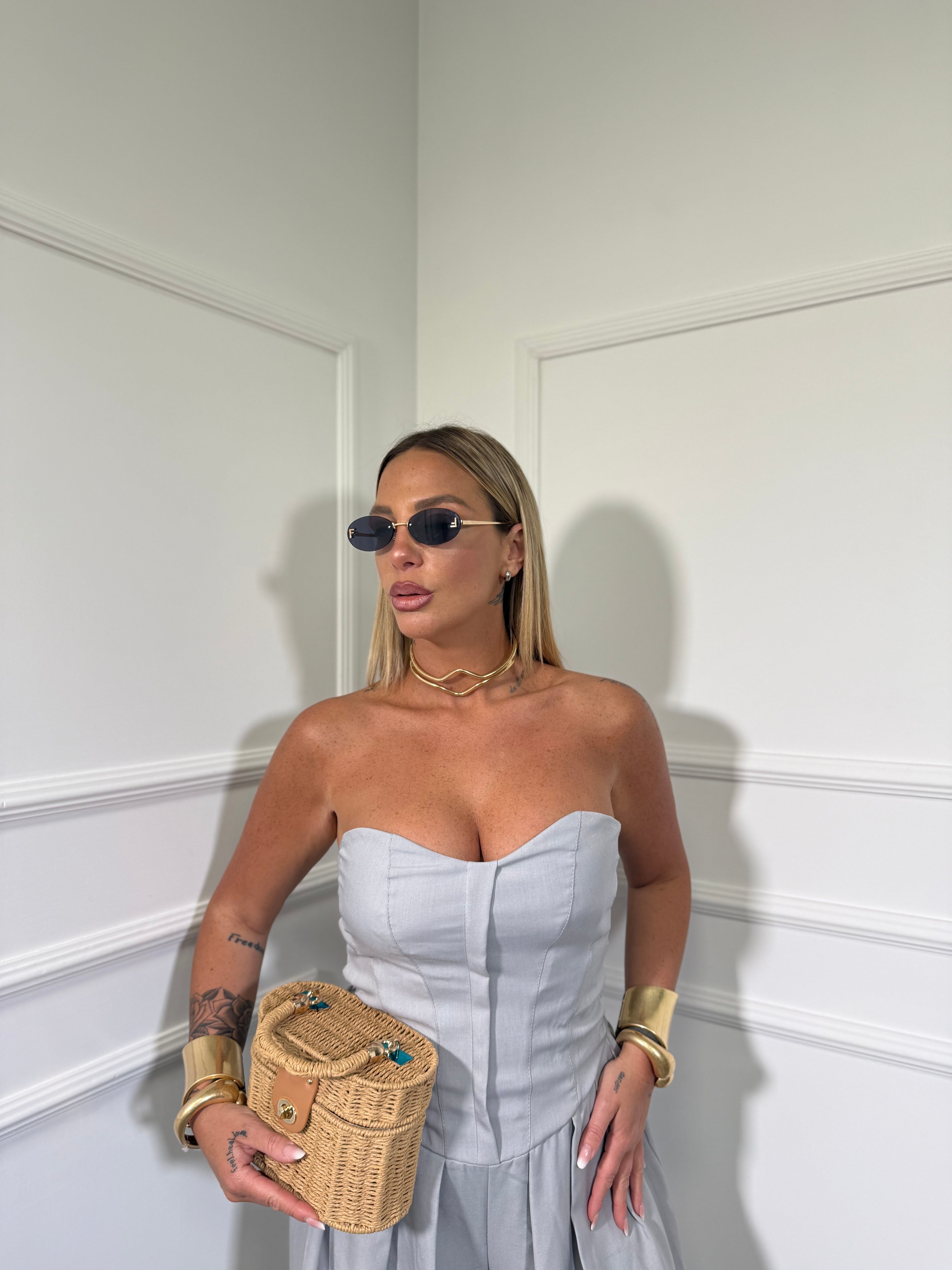 Jumpsuit a palazzo Nicla ghiaccio 13254