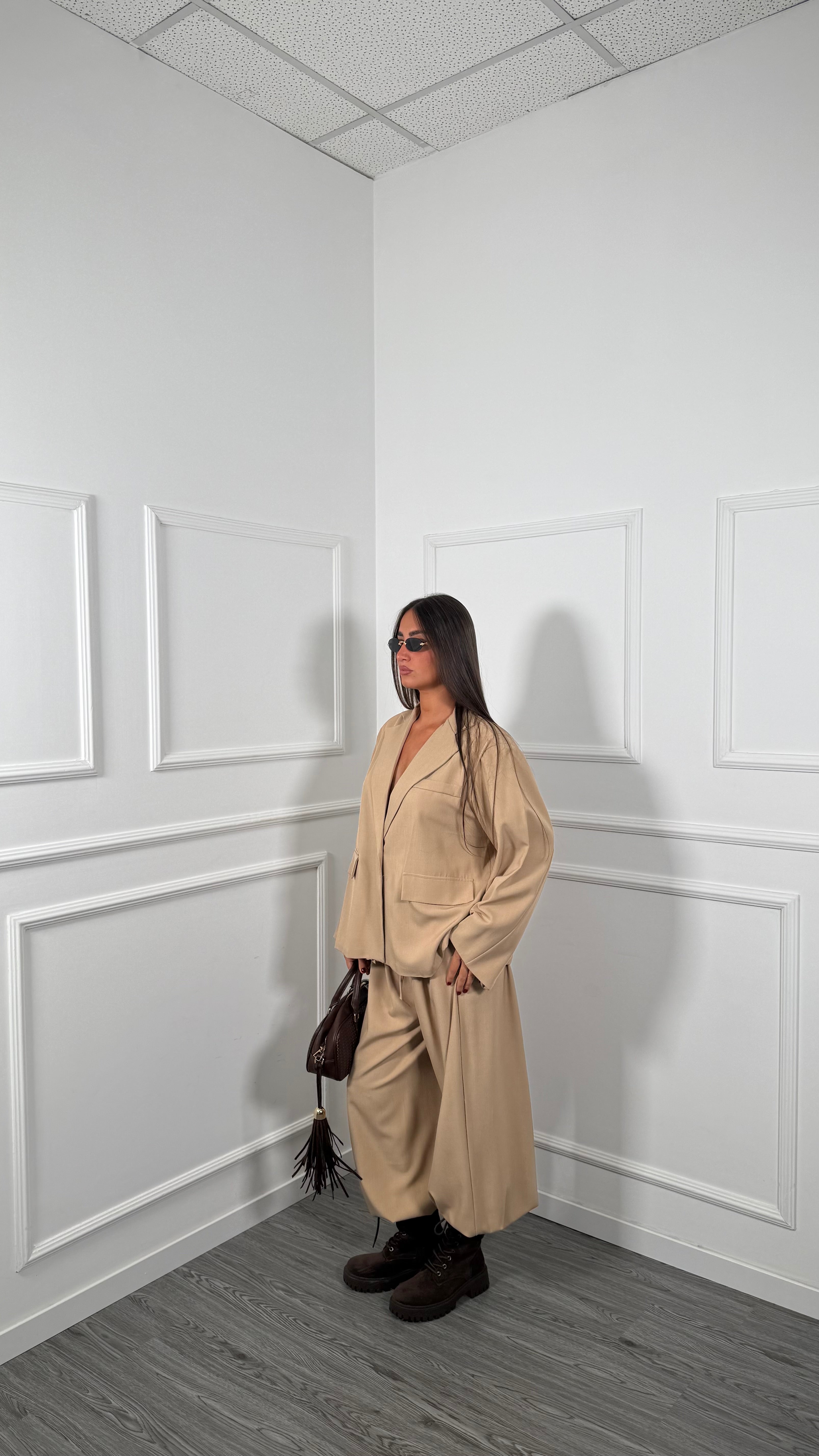 Tailleur balloon Honey camel 432