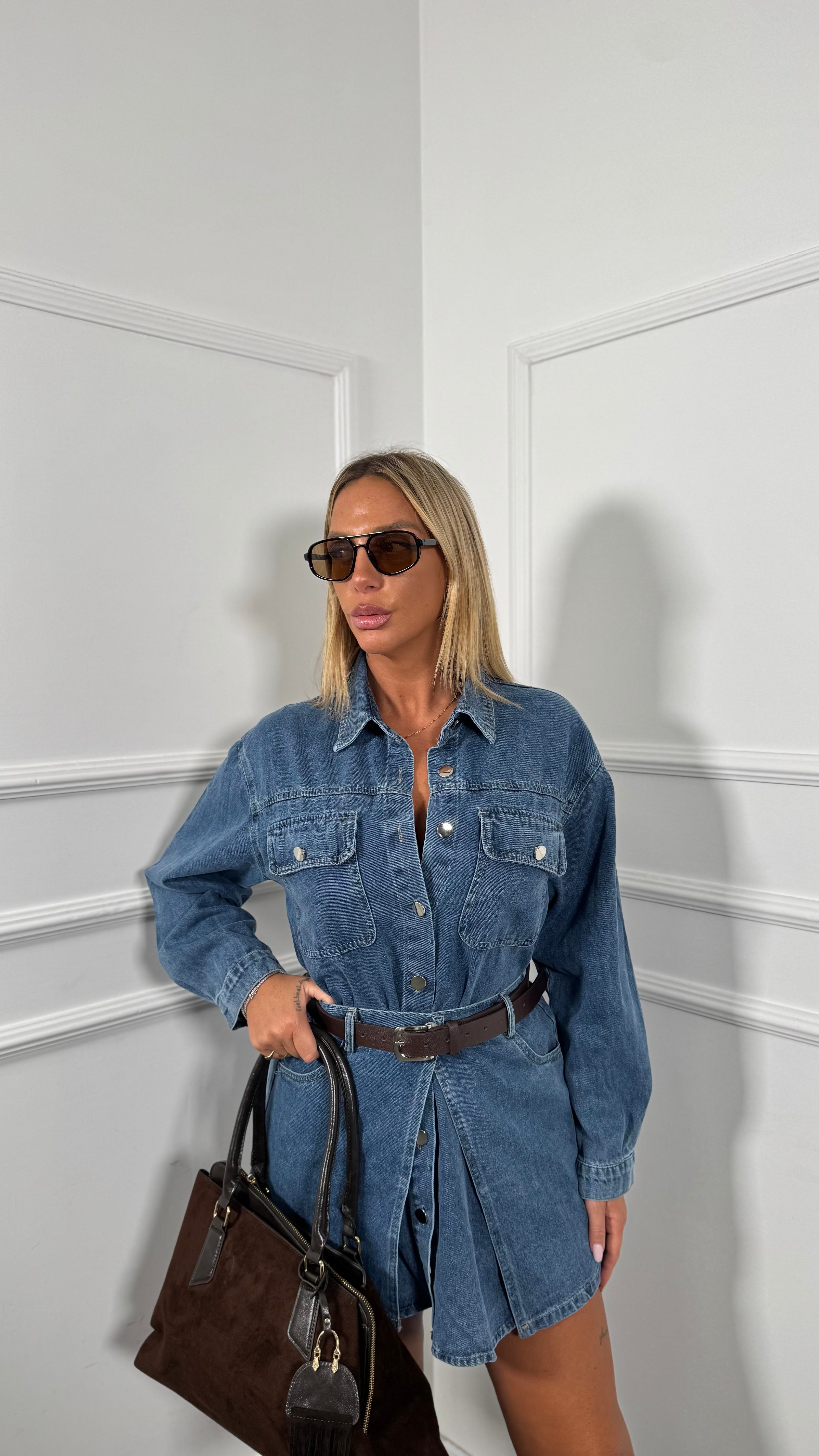 Coordinato in denim lavaggio medio Shanty 2783