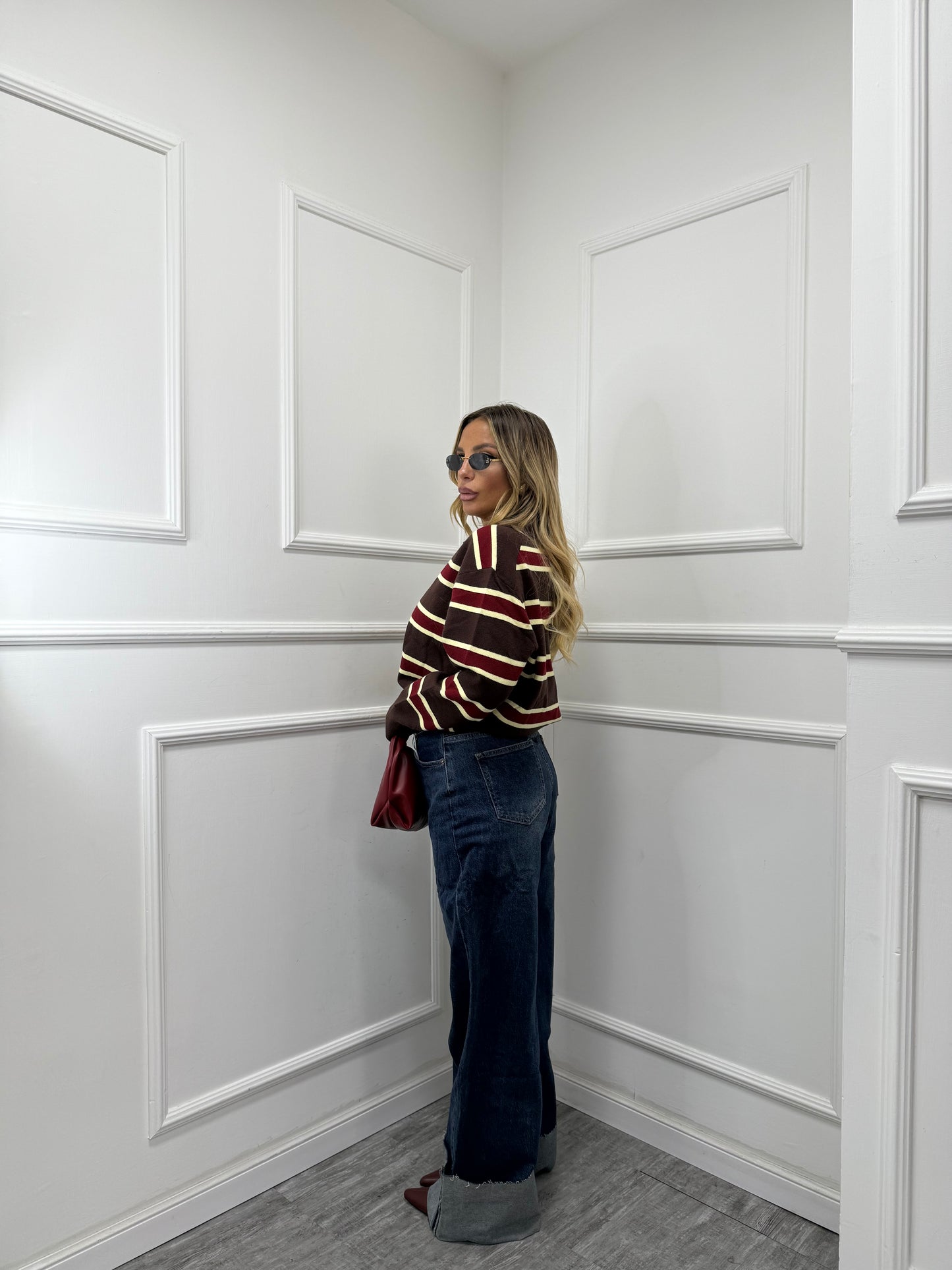 Jeans palazzone con piegone Claire lavaggio scuro yw1327