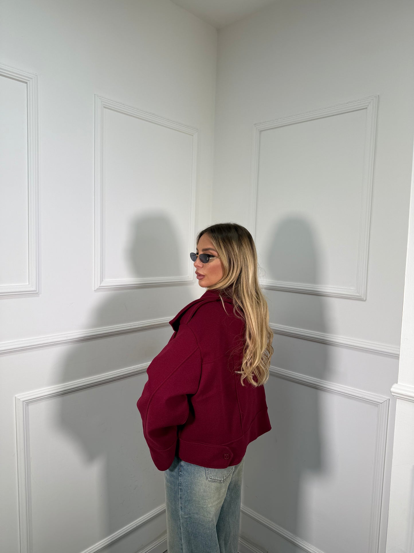 Cappotto in panno Notting Hill 2.0 bordeaux 22638