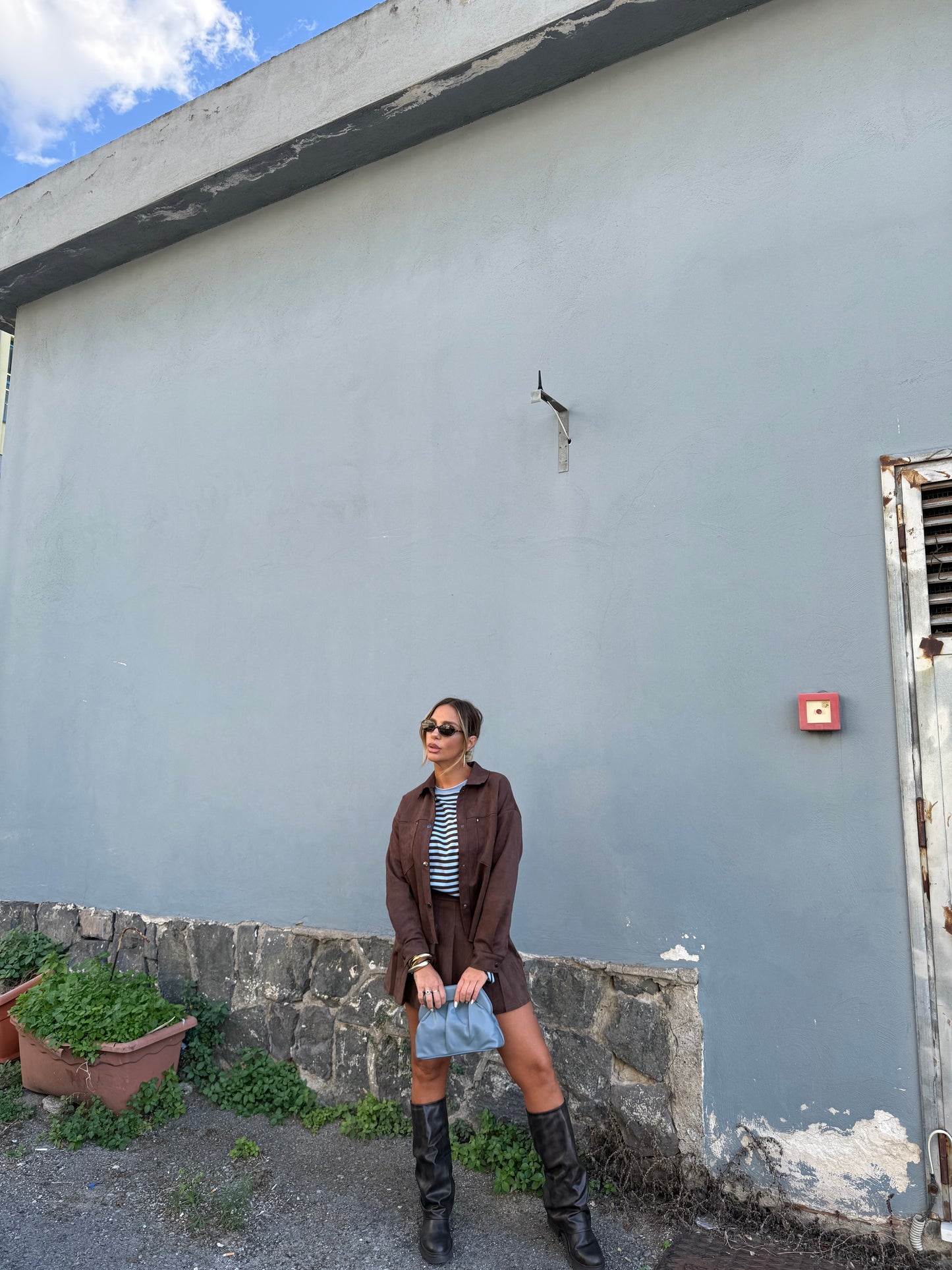 Coordinato eco camoscio Doremi marrone 27509