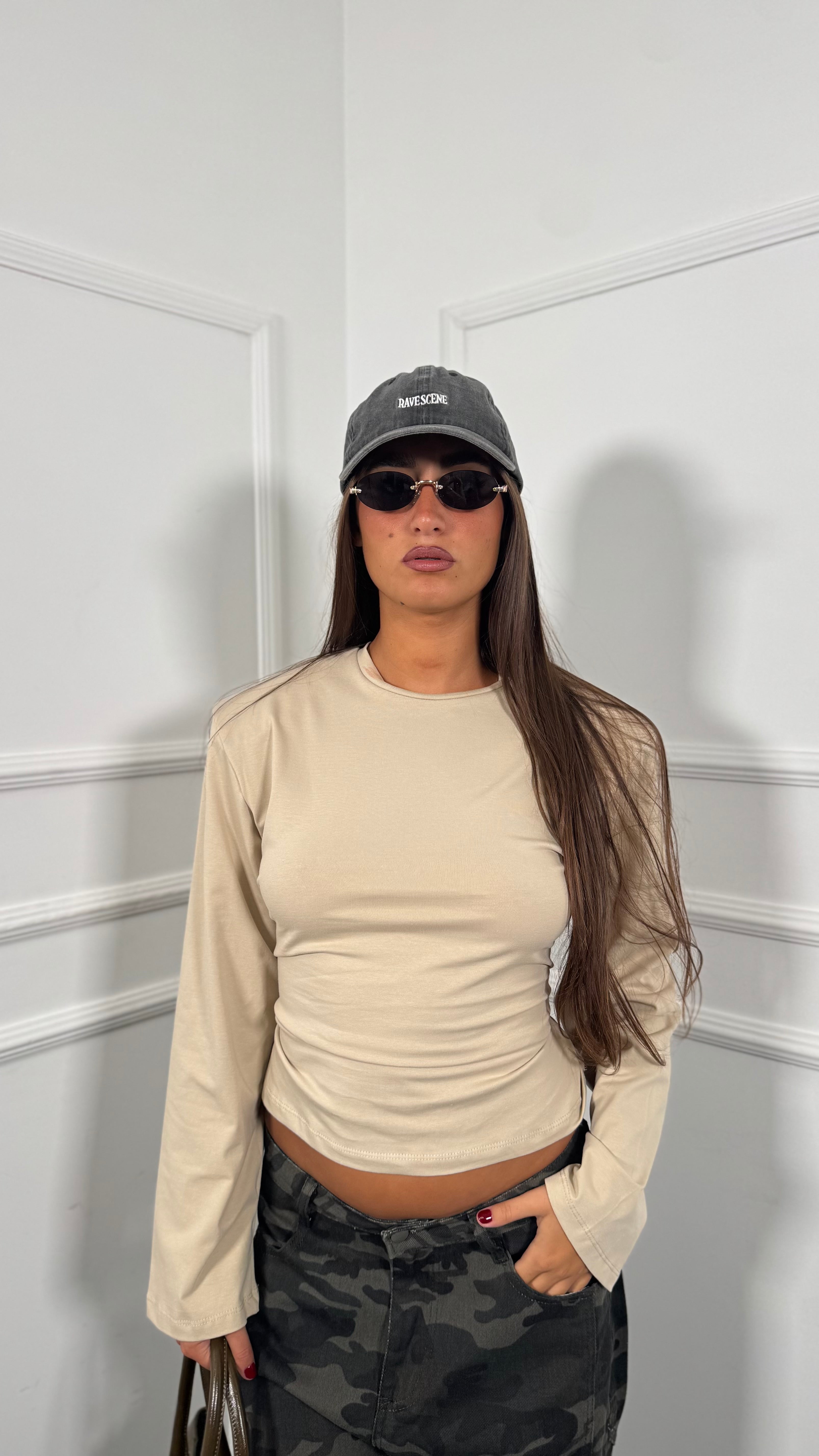 Shirt manica a campana con spalline by justwest nude jw1987