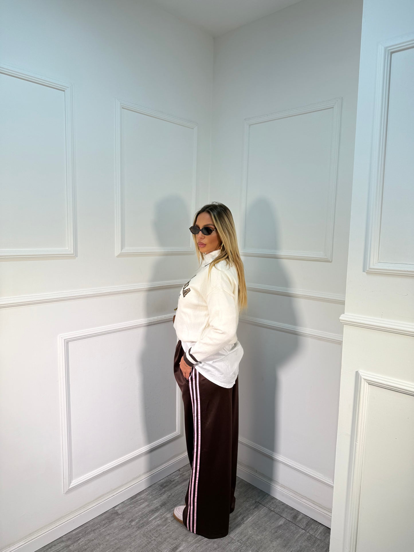 Pantatuta palazzo banda laterale Travel cacao/rosa 96052