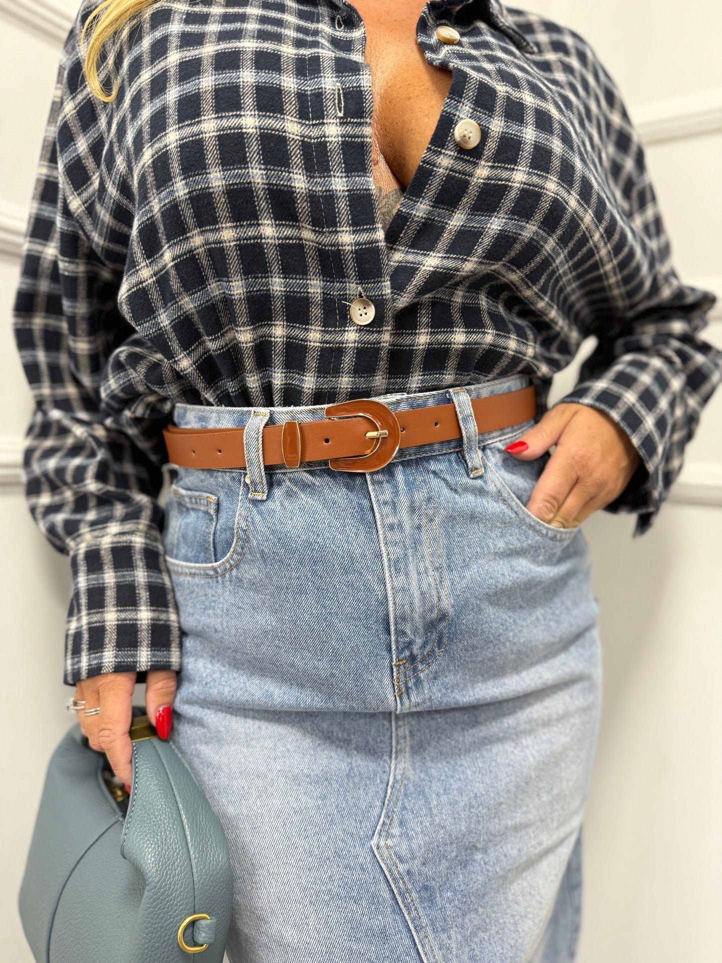 Cintura in ecopelle cuoio