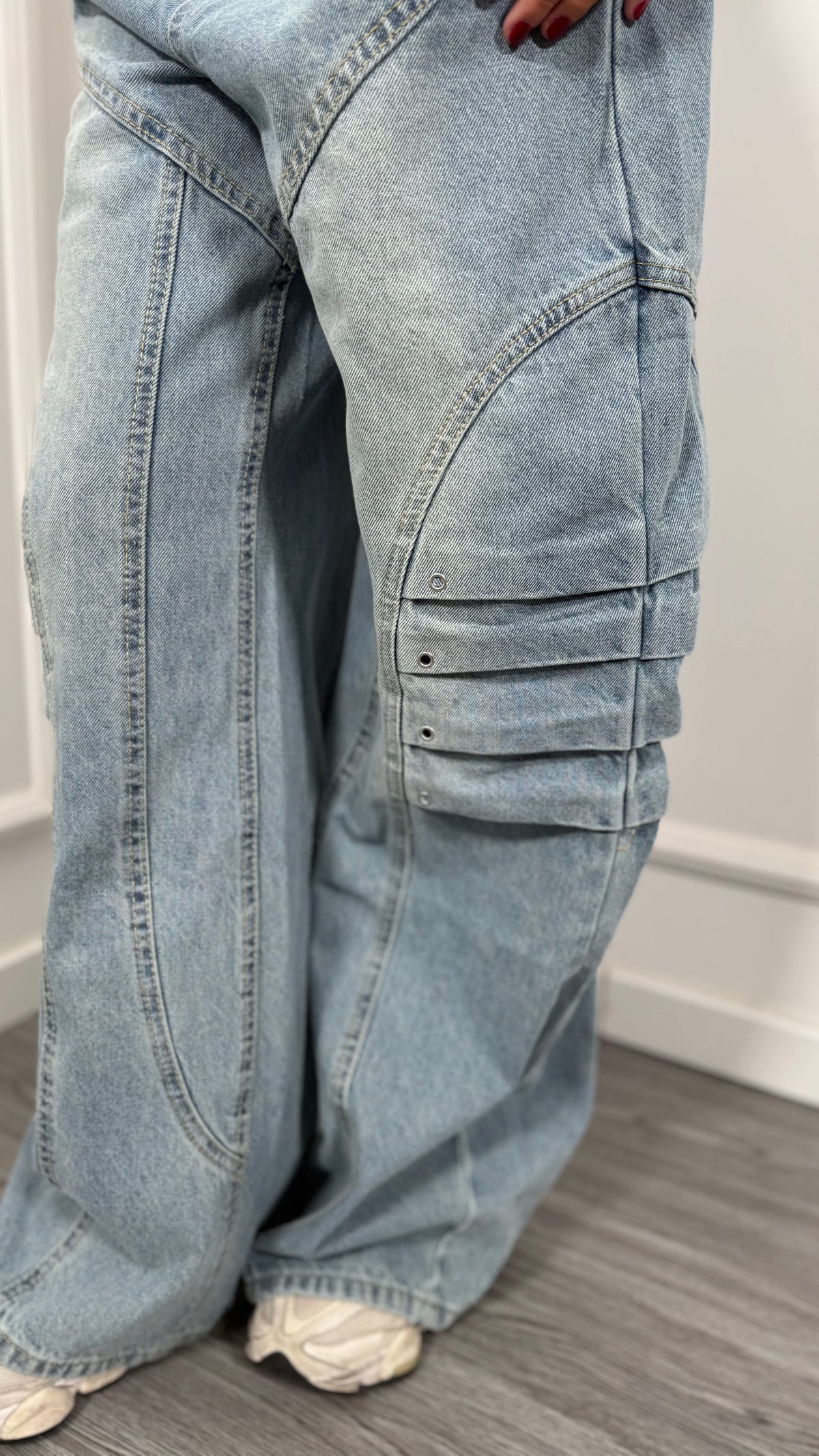 Jeans palazzo balloon lavaggio chiaro 95101