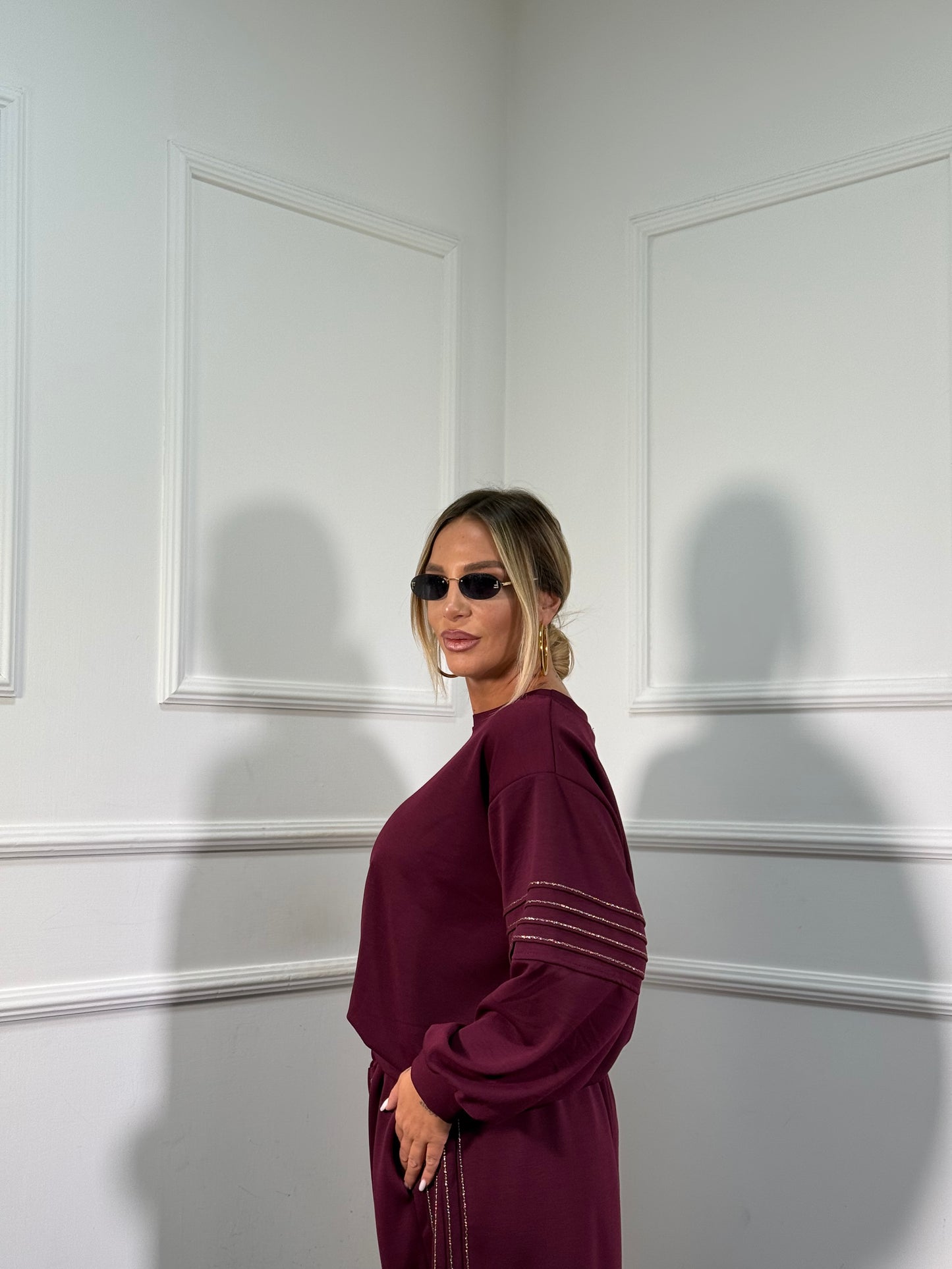 Coordinato in tuta Gold bordeaux dalla 44/52 118911