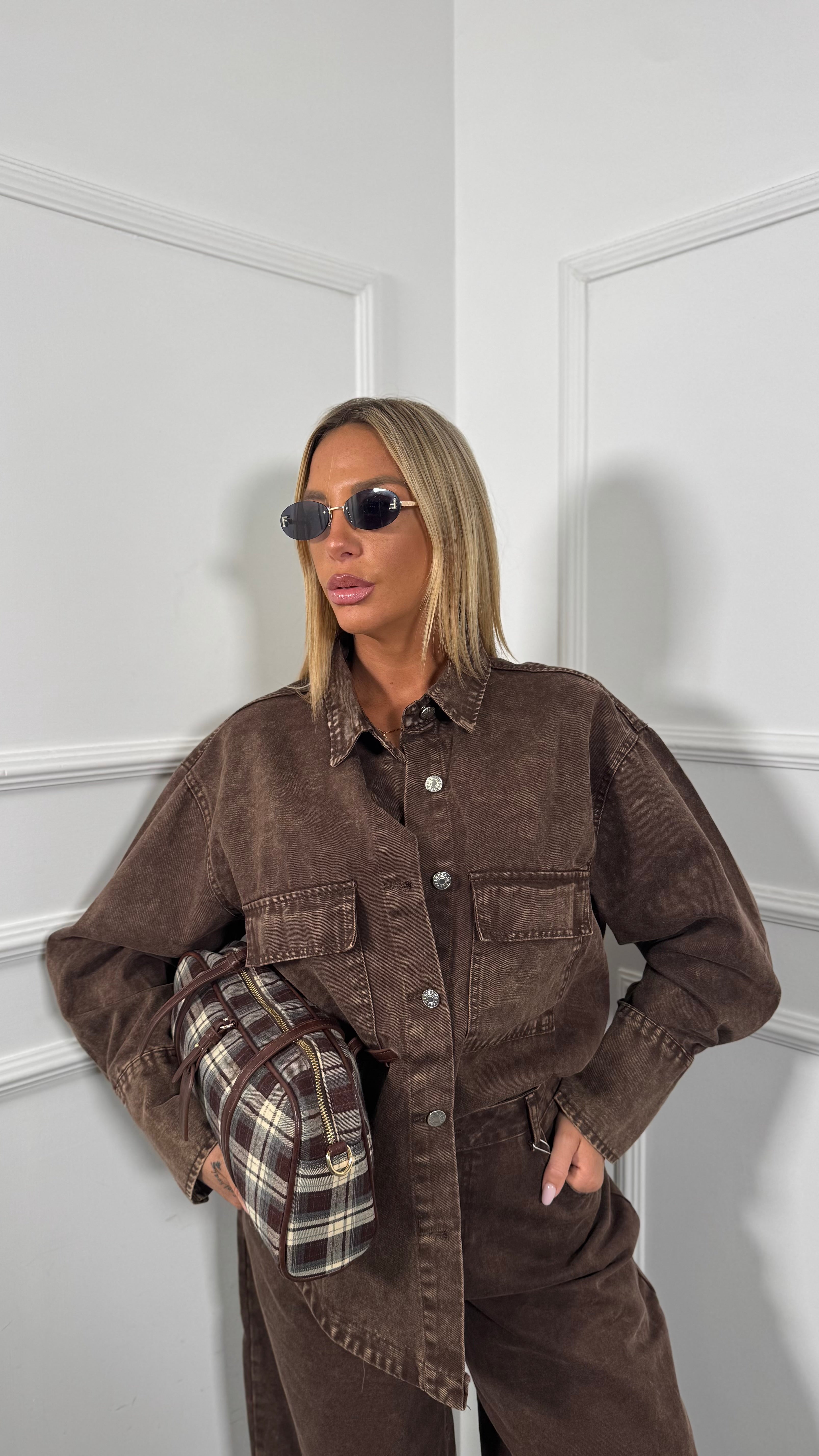 Coordinato in denim Stranger cacao 2785-1