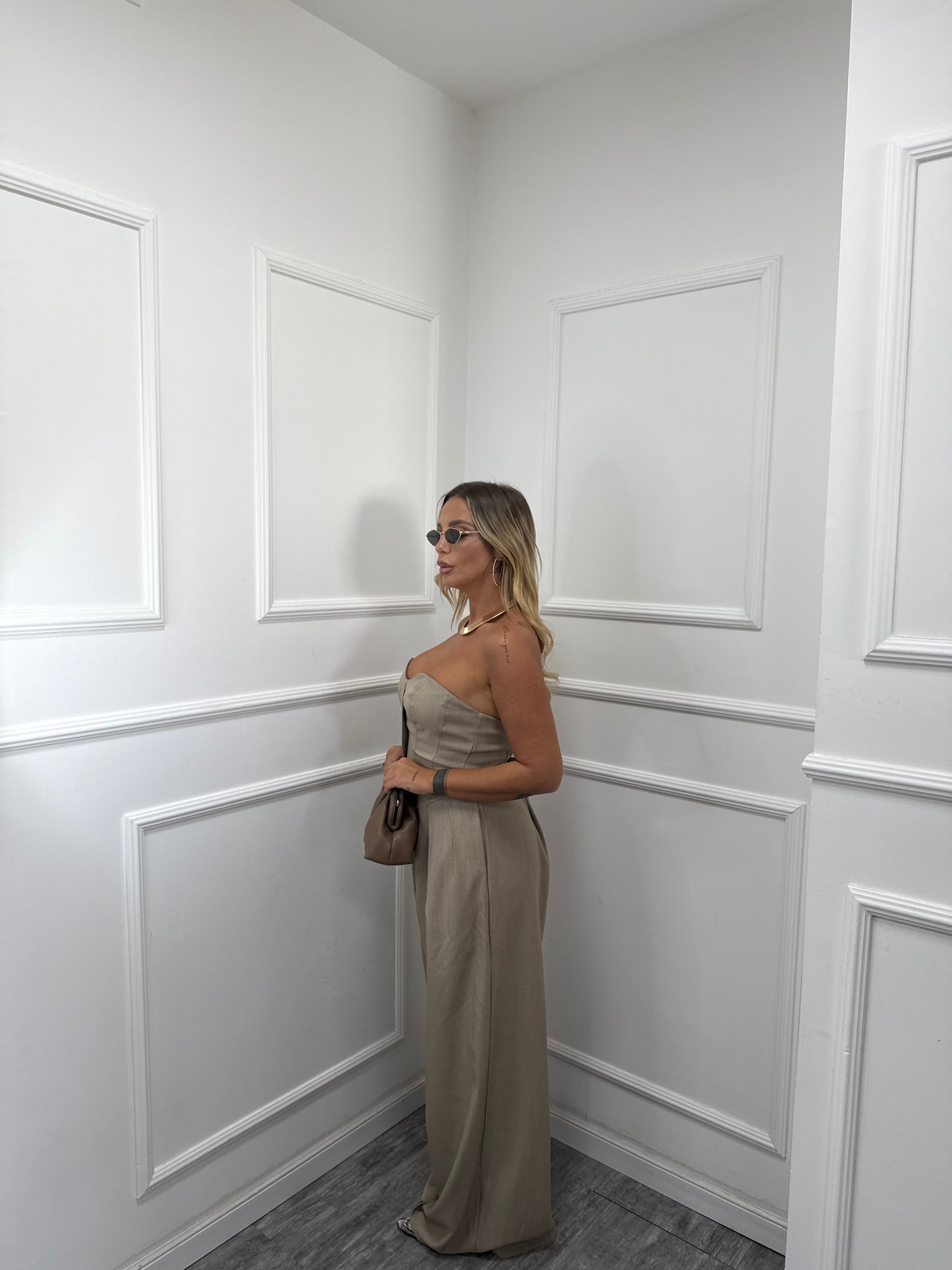 Jumpsuit palazzo Carrie sabbia my58383