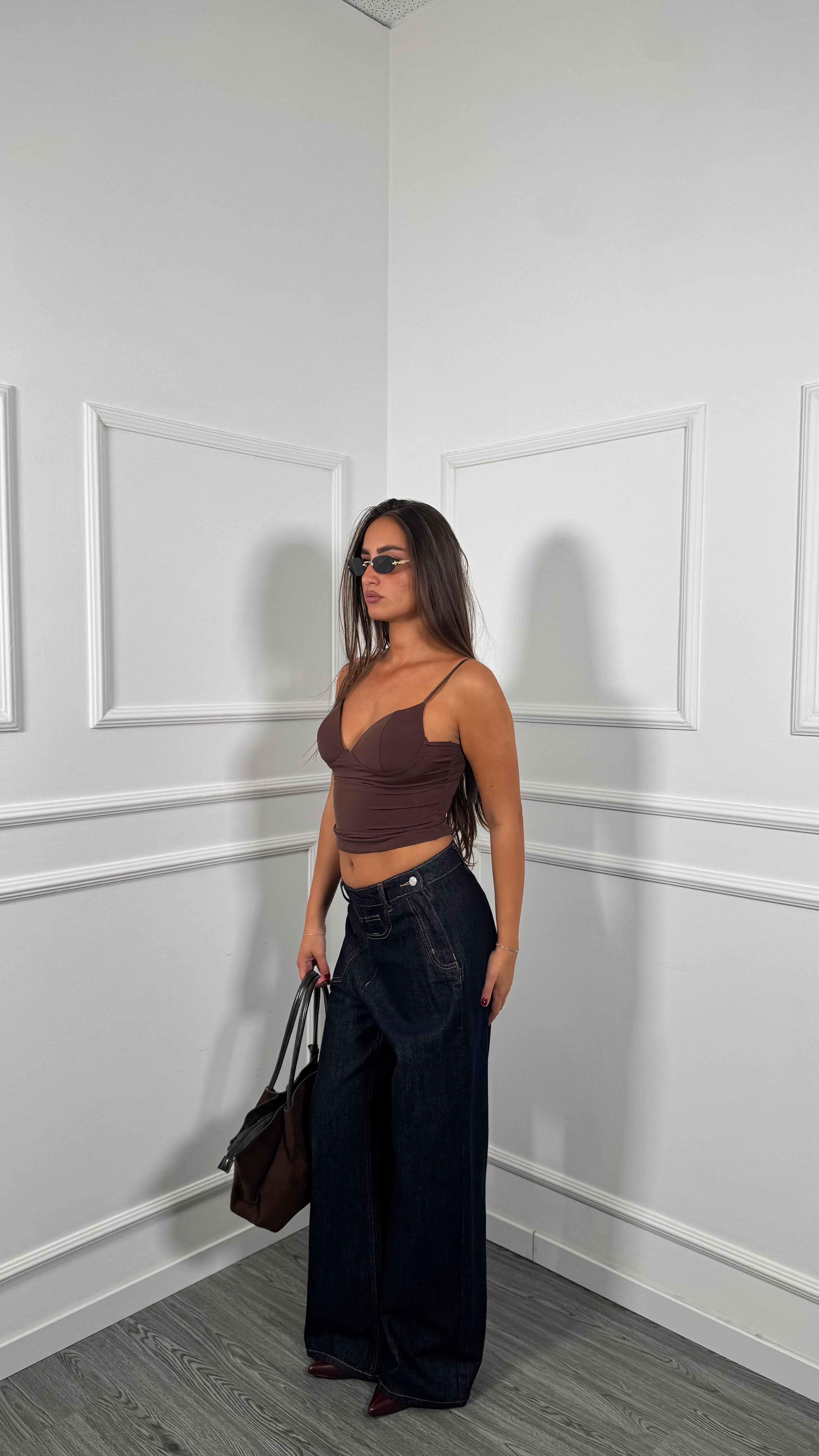 Jeans palazzo asimmetrico lavaggio zero Egos z2746