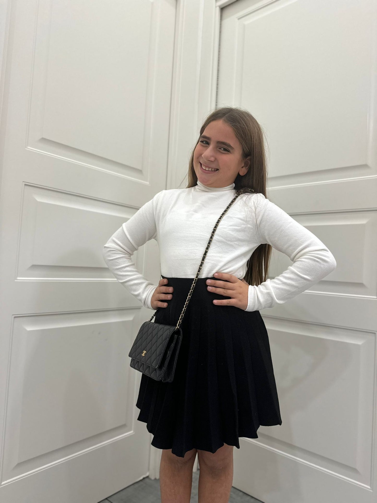 Maglioncino collo alto lana pettinata bianco kids