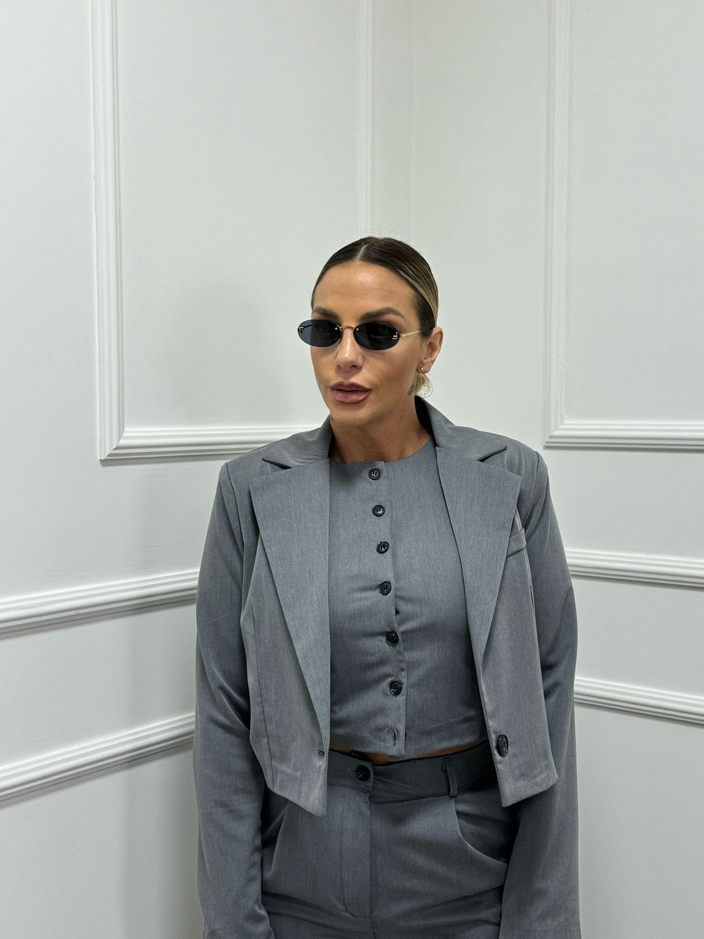 Tailleur Jolie tris gilet grigio 6220