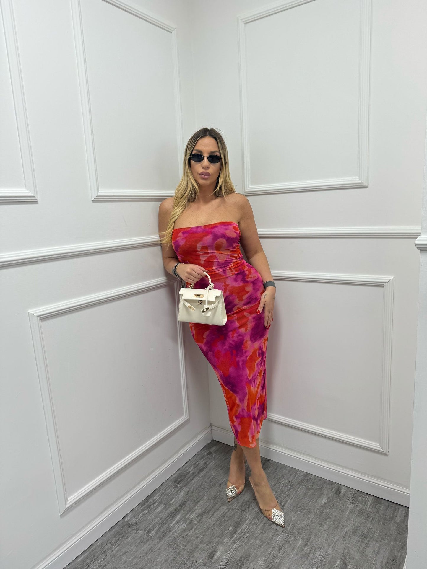 Dress tubino mod zara marmorizzato 27553 fucsia