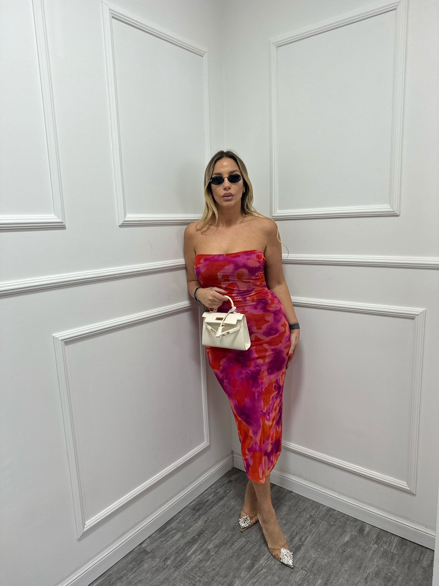 Dress tubino mod zara marmorizzato 27553 fucsia