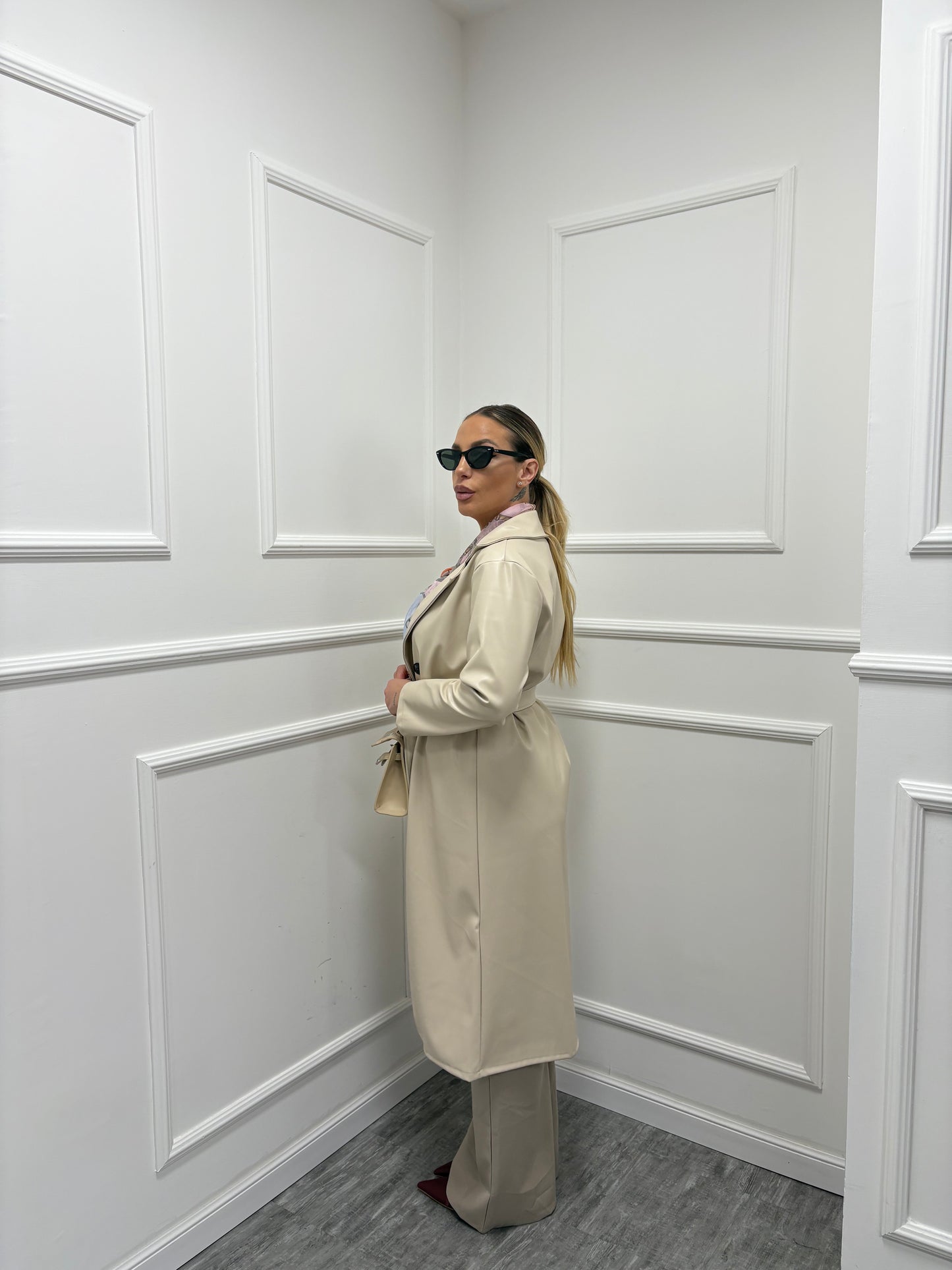 Trench ecopelle beige