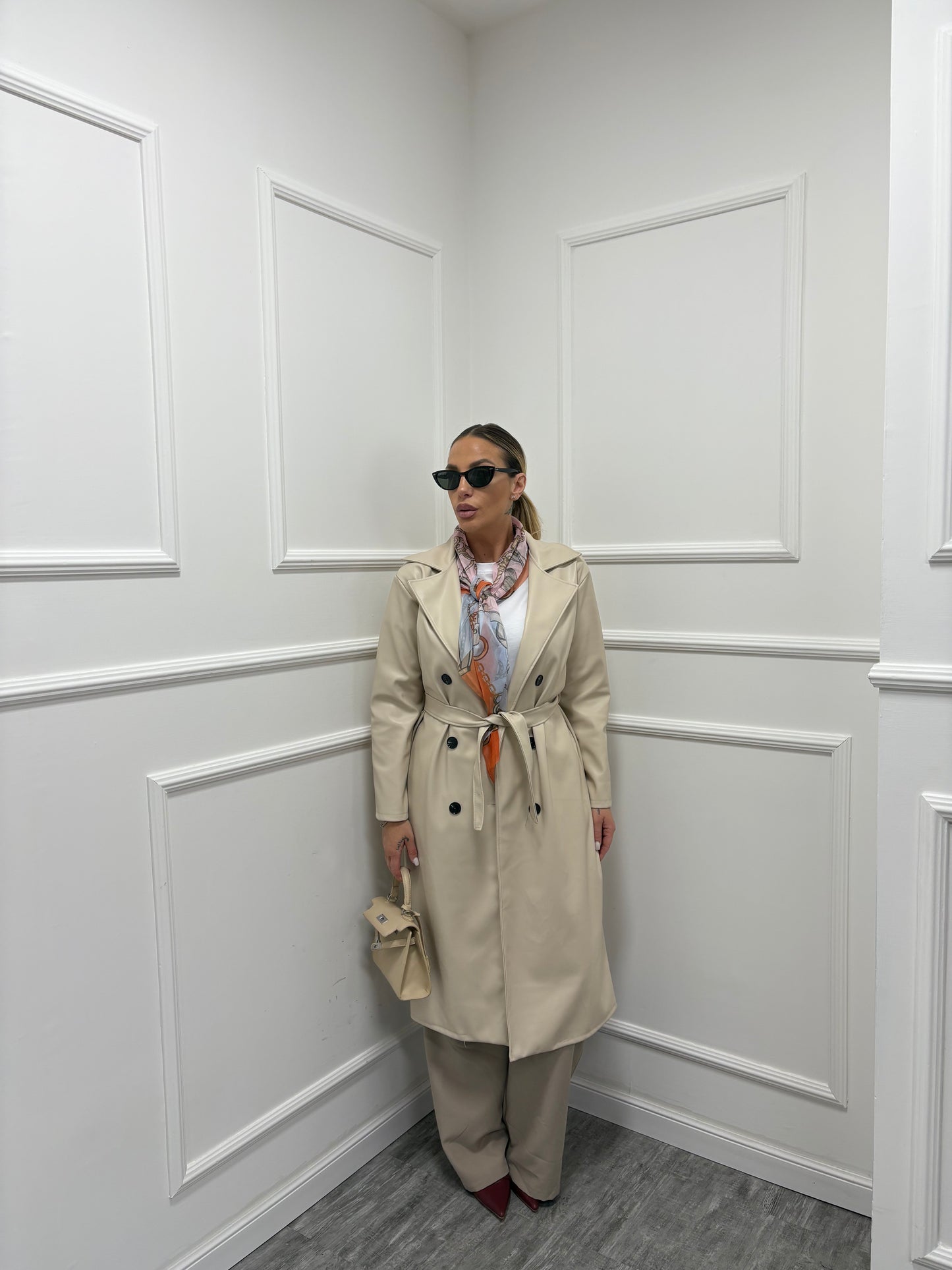 Trench ecopelle beige