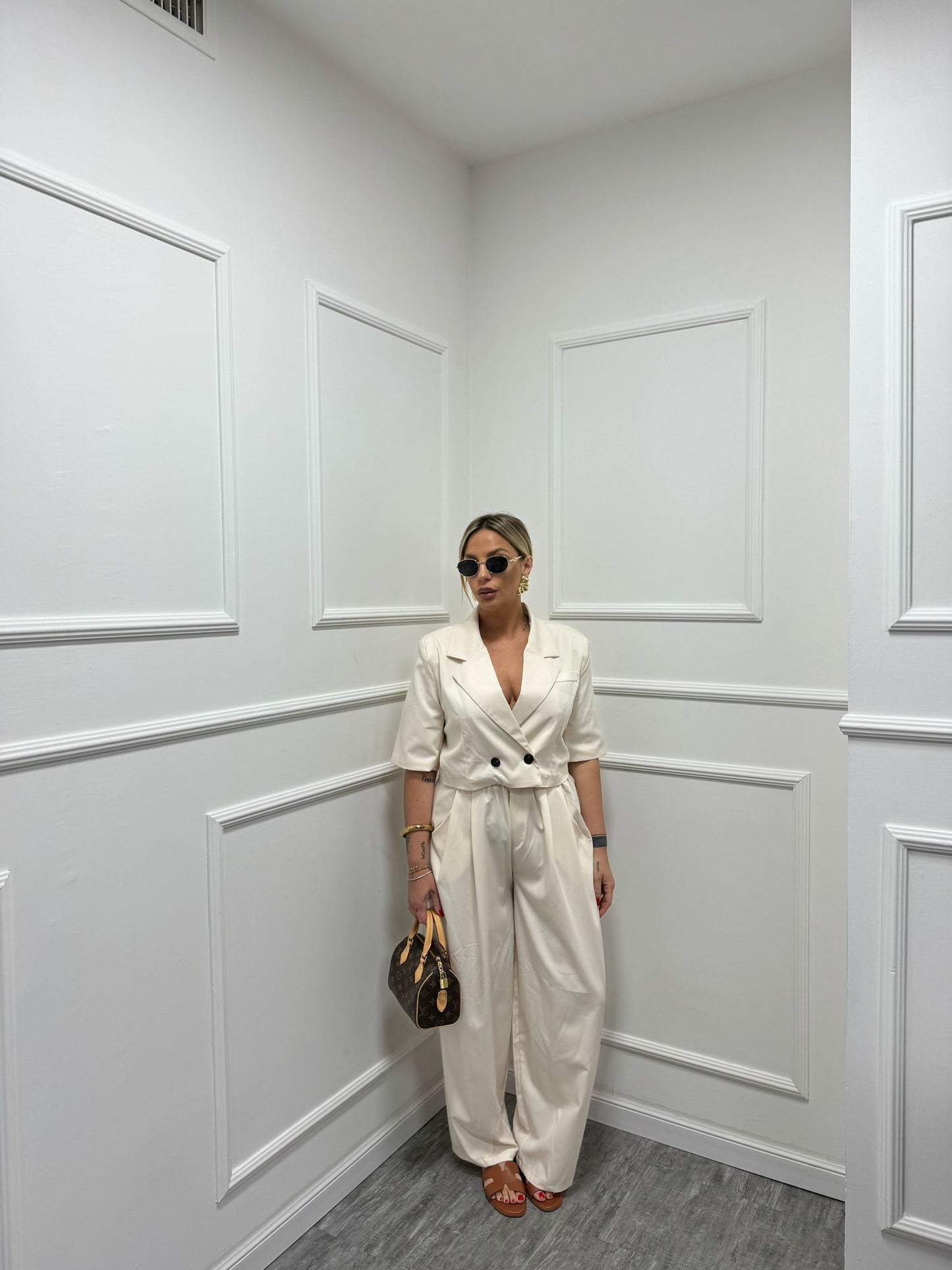Tailleur mavi panna