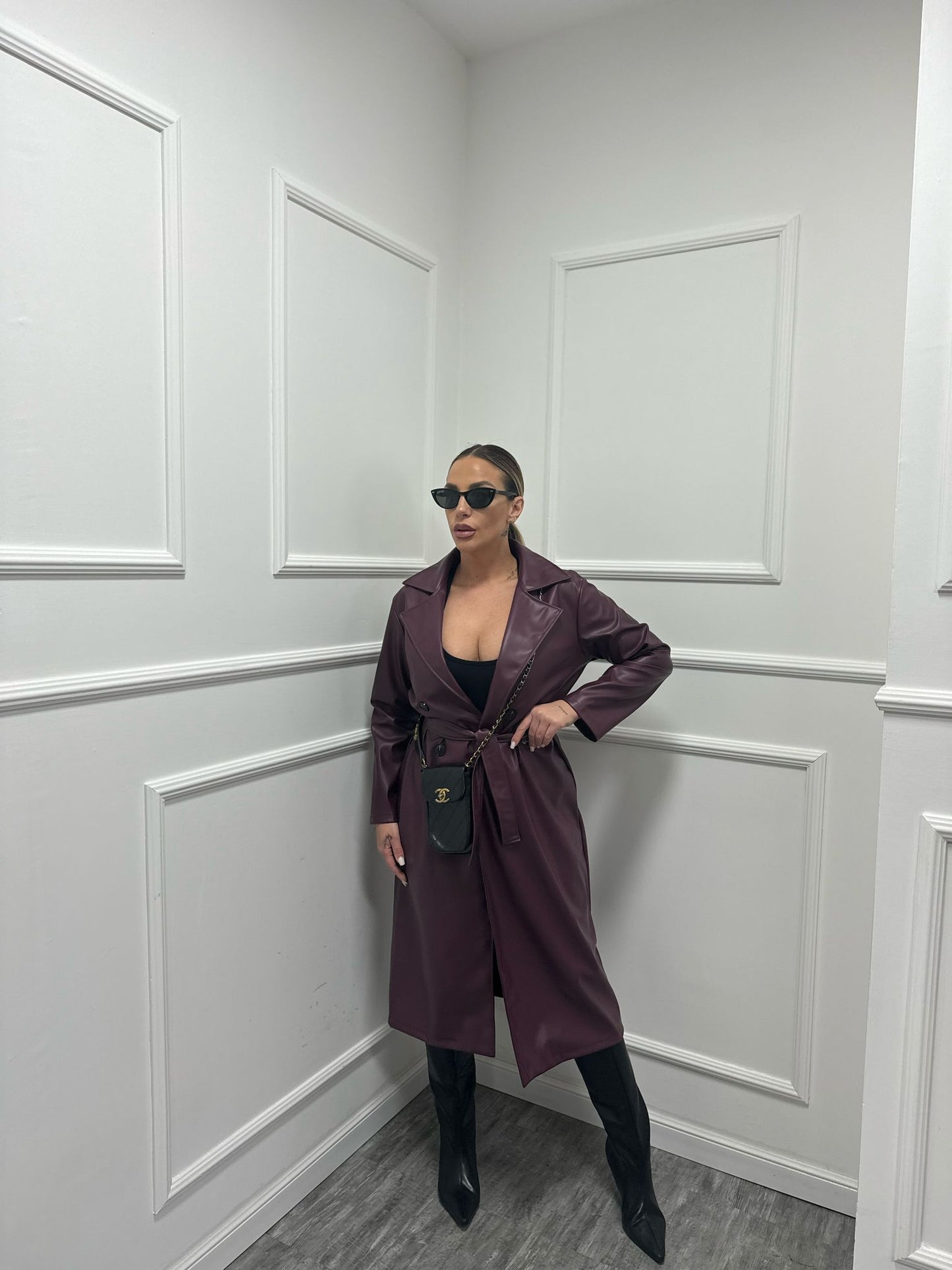 Trench ecopelle bordeaux