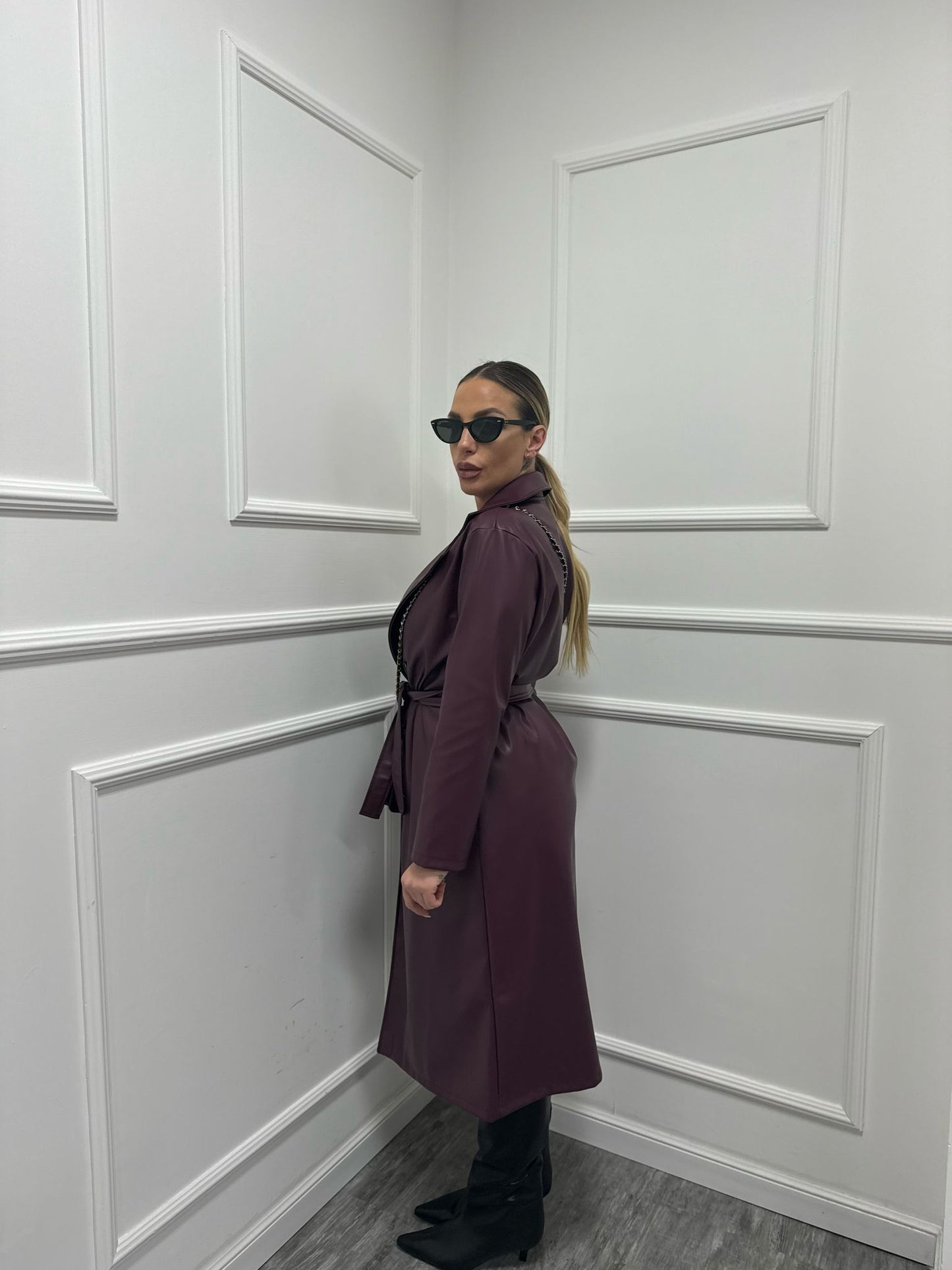 Trench ecopelle bordeaux