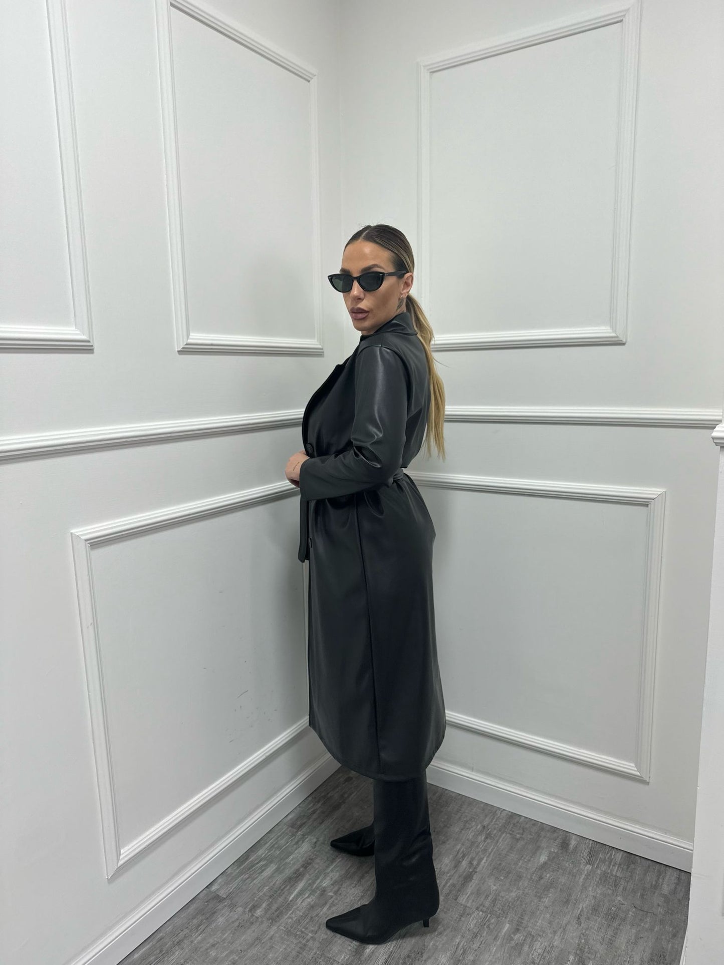 Trench ecopelle nero