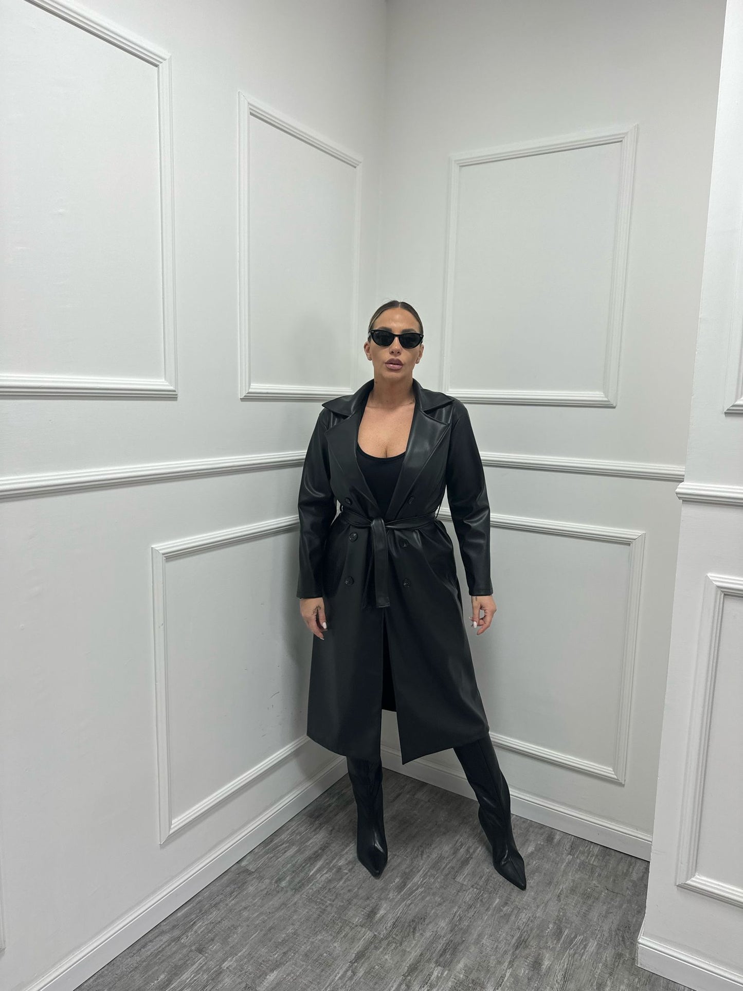 Trench ecopelle nero