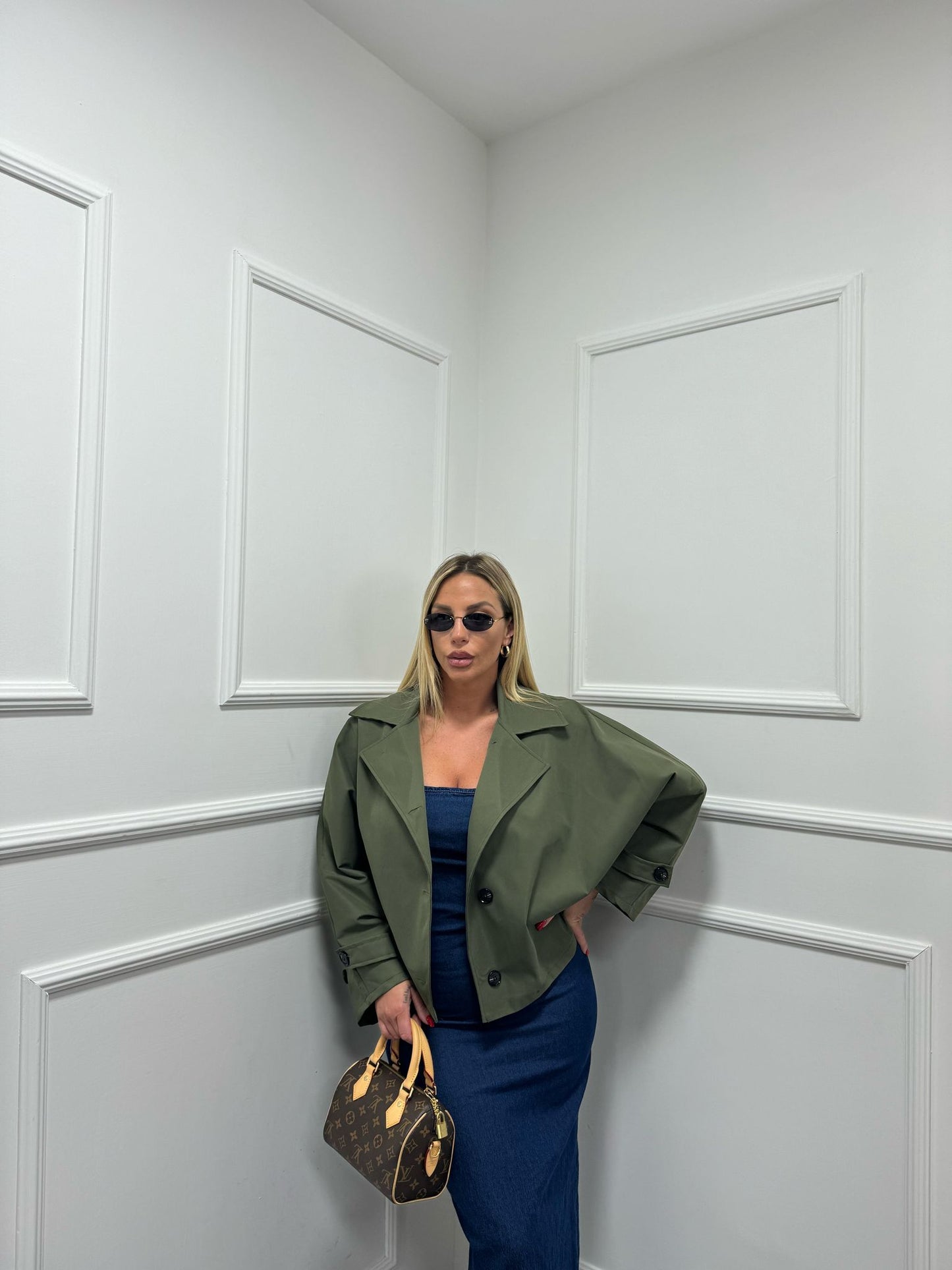 Trench corto mood zara verde militare