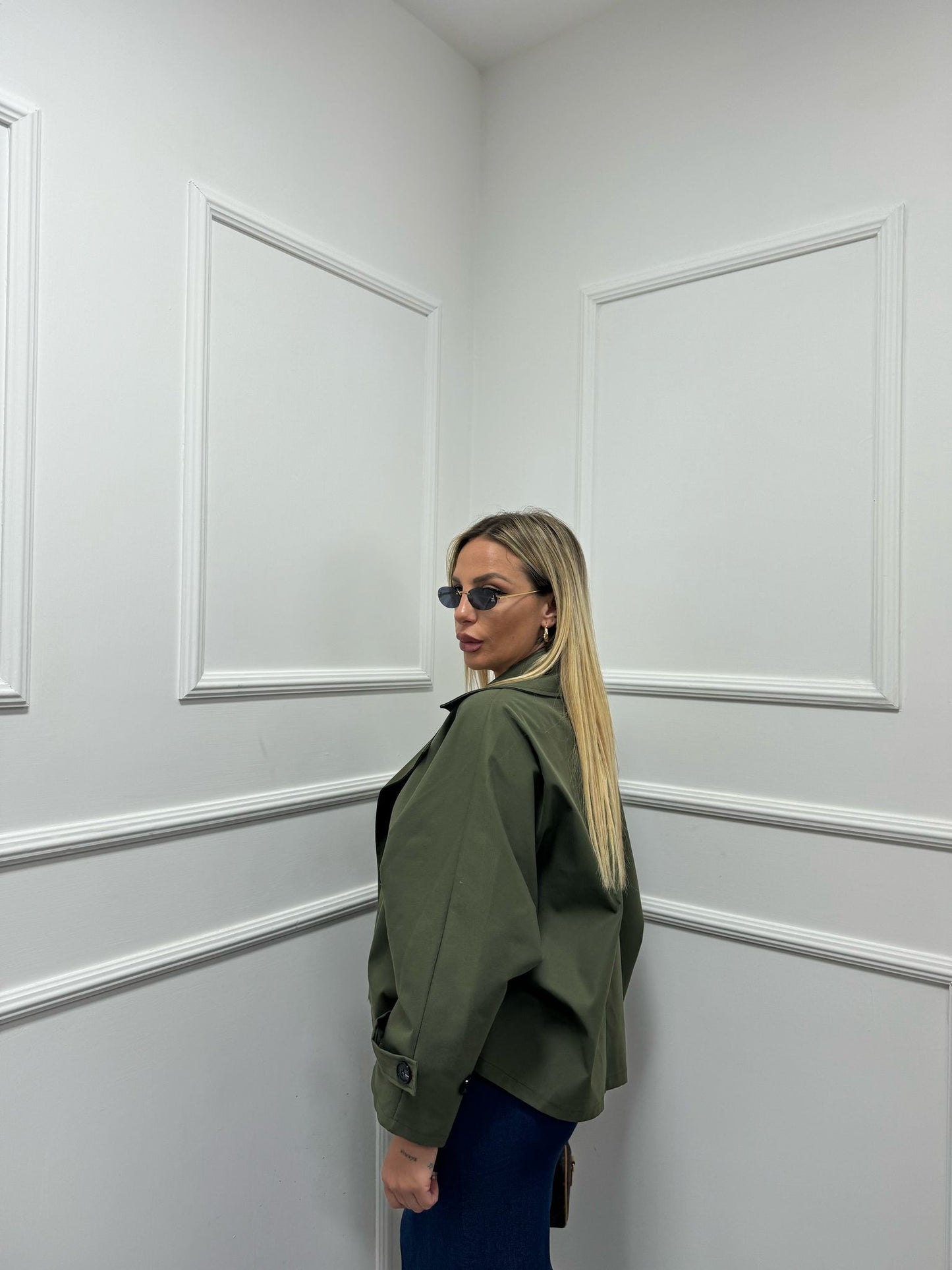 Trench corto mood zara verde militare