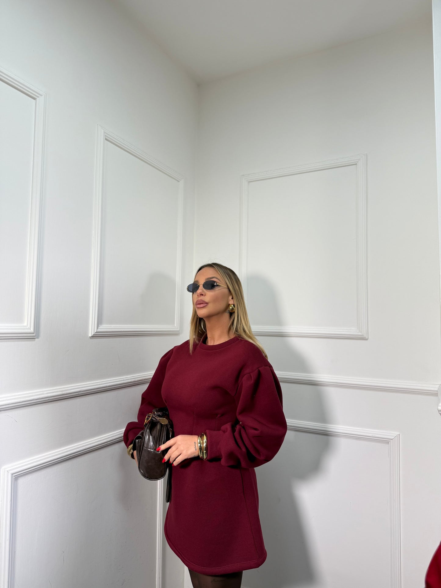 Abito felpa Belinda bordeaux 5856