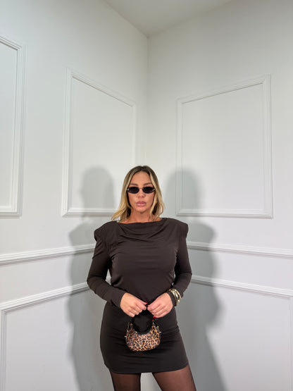 Abito con spalline e scollo a bicchiere Secret cioccolato 27419